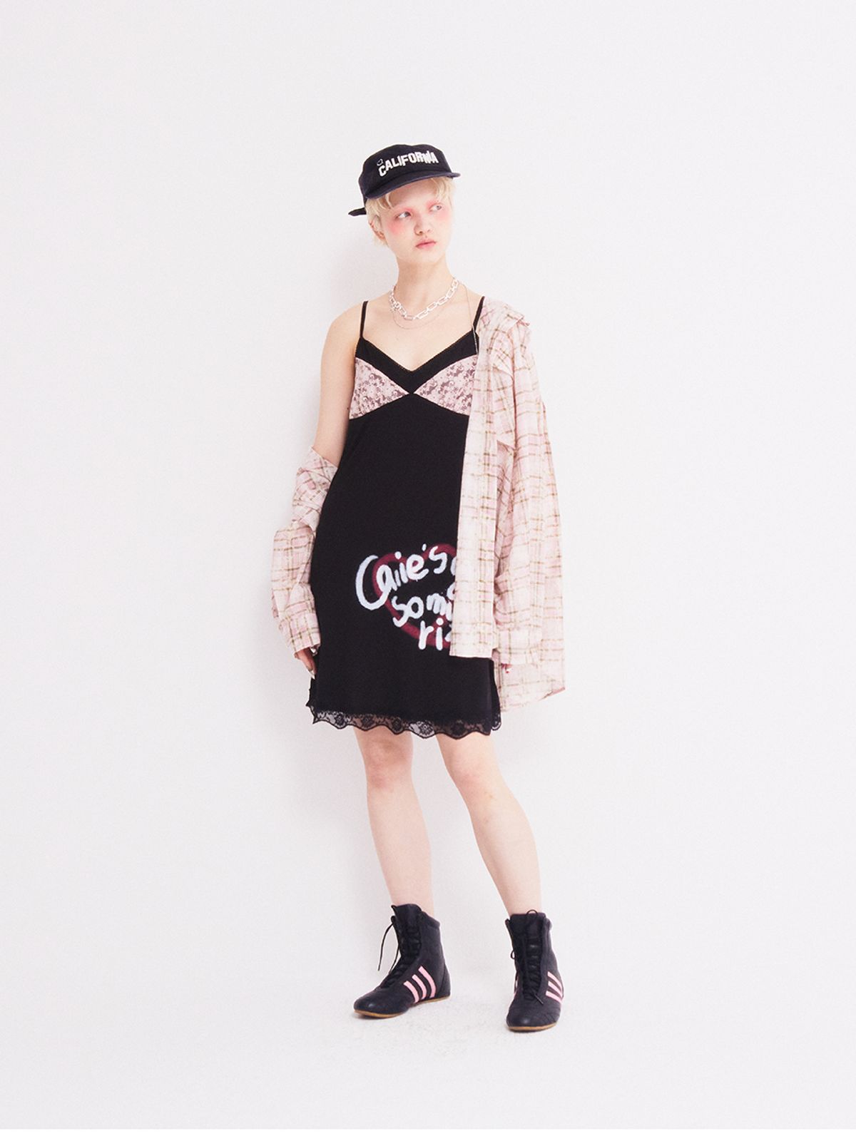 에즈이프 캘리(ASIF CALIE) NEW DIRTYWASHING OVERFIT CHECK SHIRT PINK