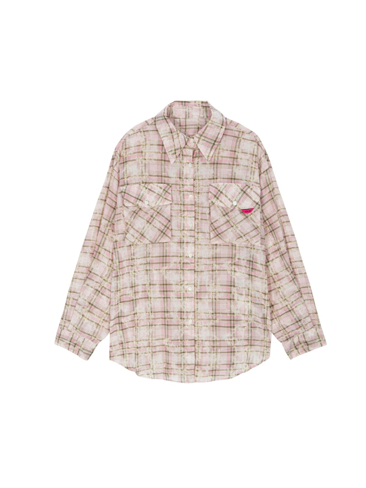 에즈이프 캘리(ASIF CALIE) NEW DIRTYWASHING OVERFIT CHECK SHIRT PINK