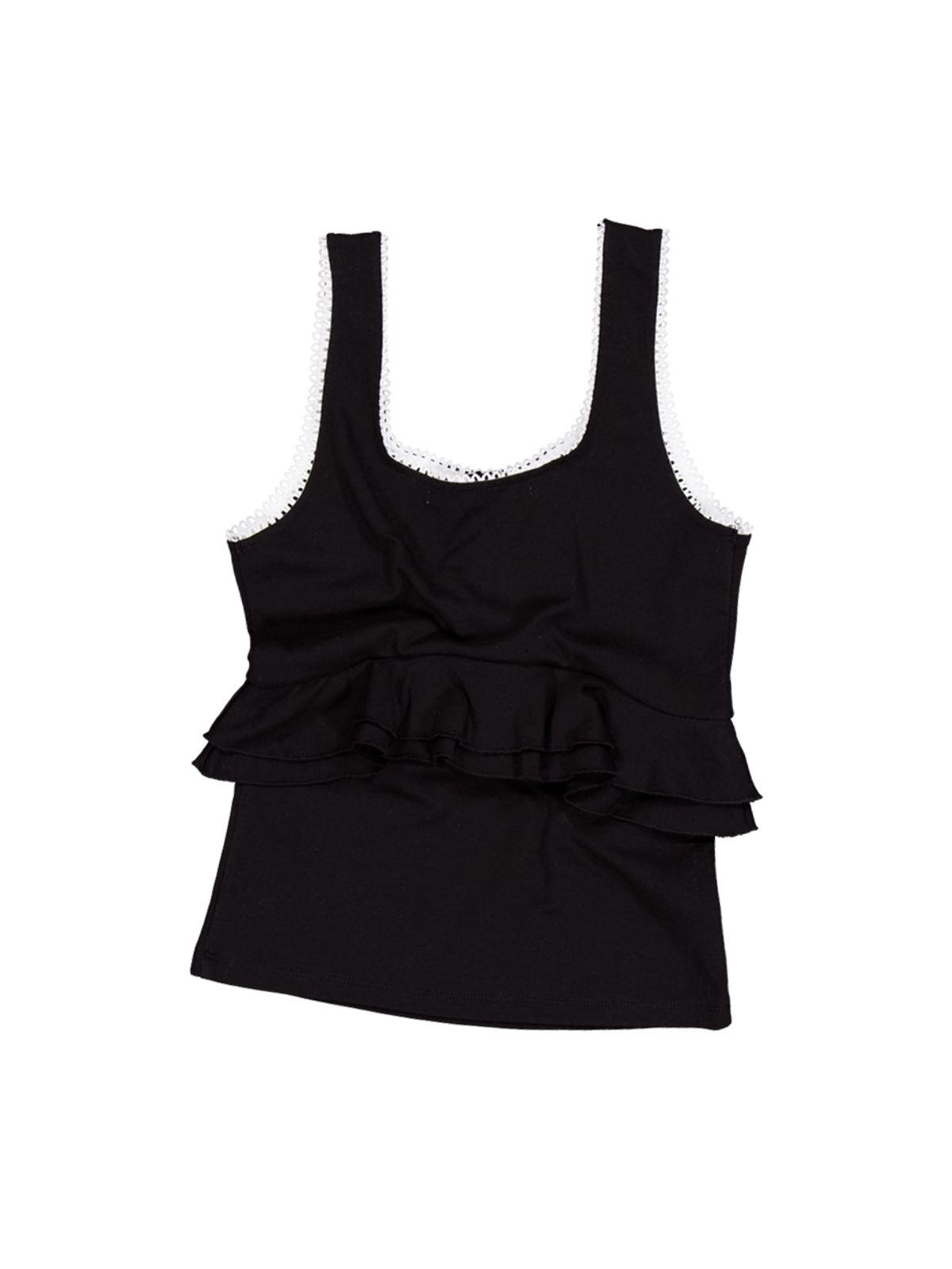 셋업이엑스이(SETUP-EXE) LACE FRILL SLEEVELESS / BLACK