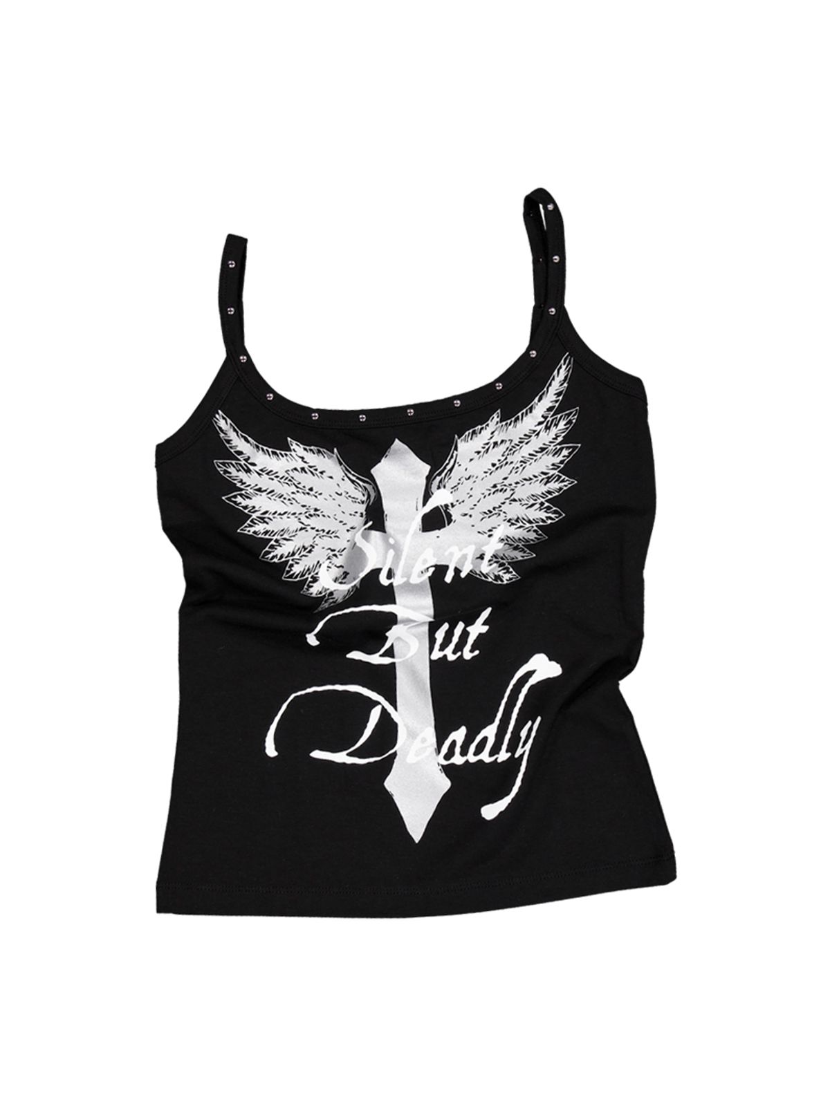 셋업이엑스이(SETUP-EXE) CROSS STUDDED SLEEVELESS / BLACK
