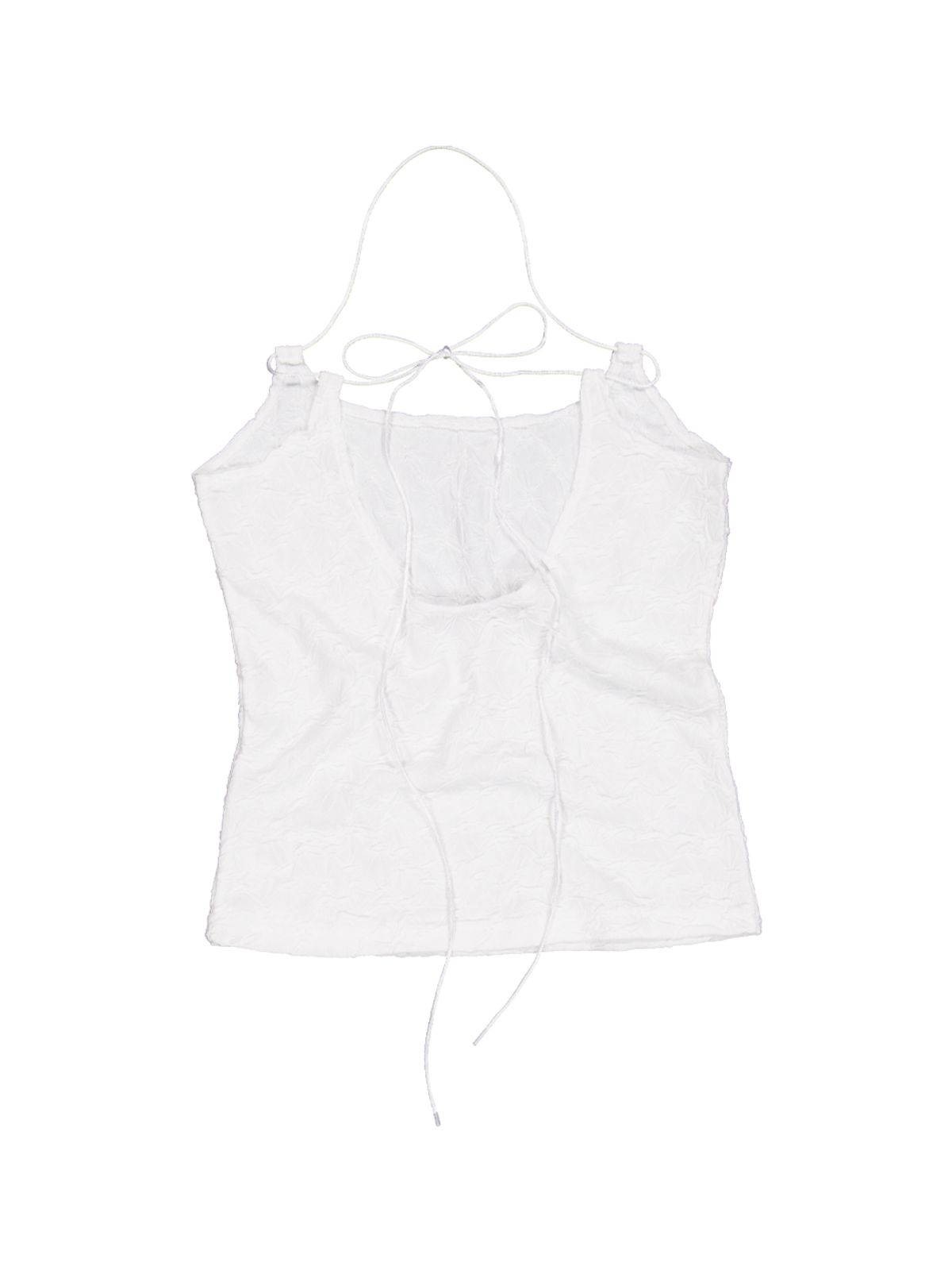 셋업이엑스이(SETUP-EXE) STRING HALTER NECK TOP / WHITE