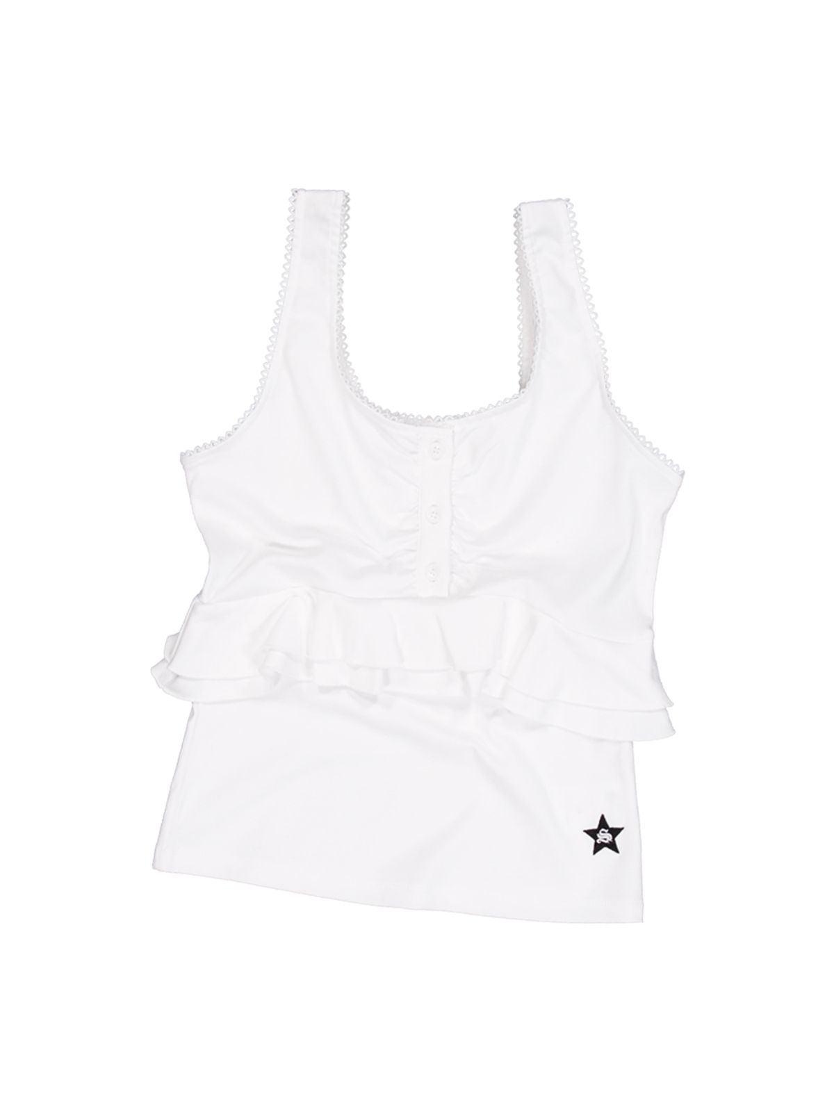 셋업이엑스이(SETUP-EXE) LACE FRILL SLEEVELESS / OFF WHITE