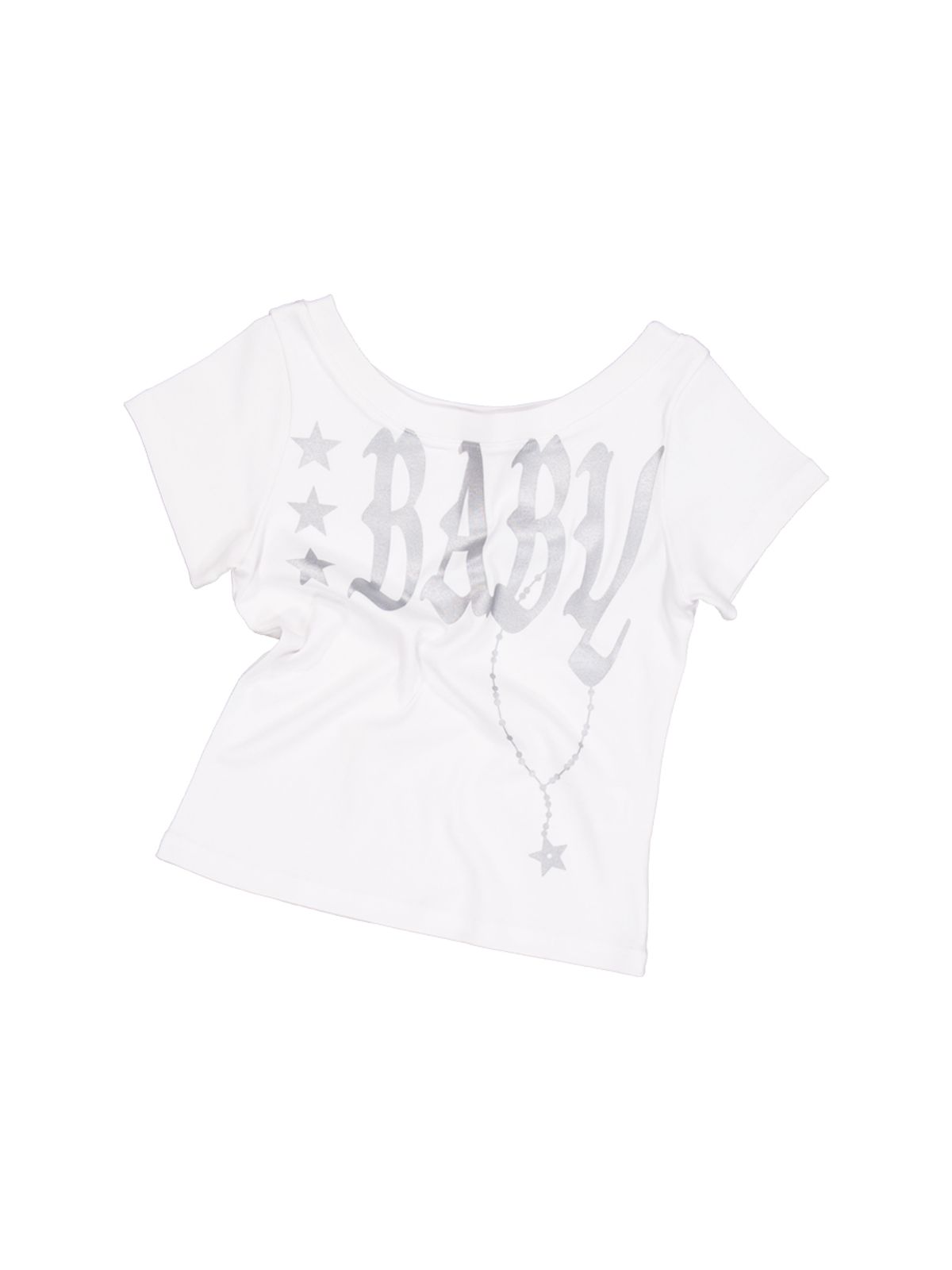 셋업이엑스이(SETUP-EXE) BABY WIDE NECK TOP / WHITE