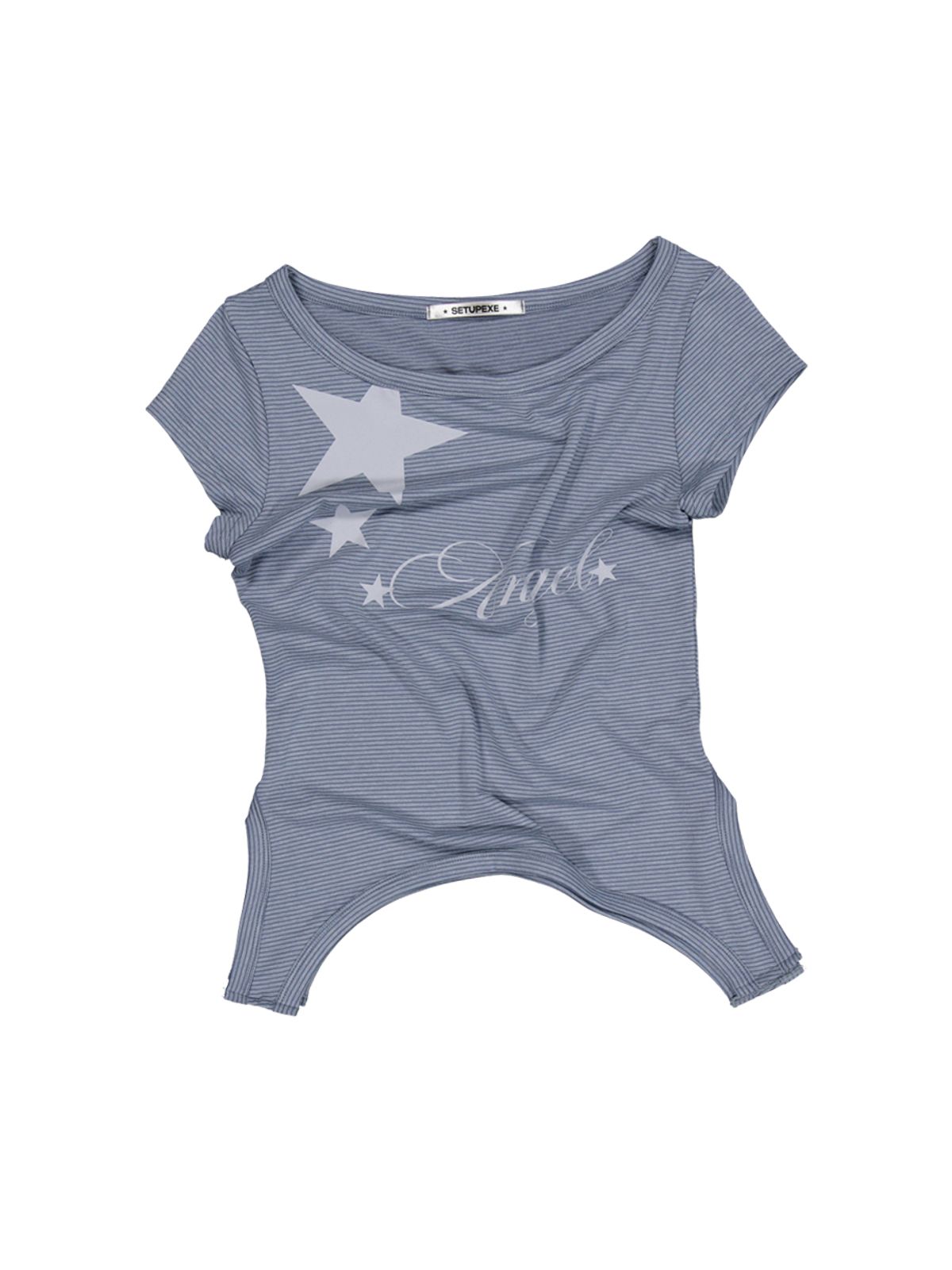 셋업이엑스이(SETUP-EXE) STRIPE ANGEL TOP / DOVE GRAY