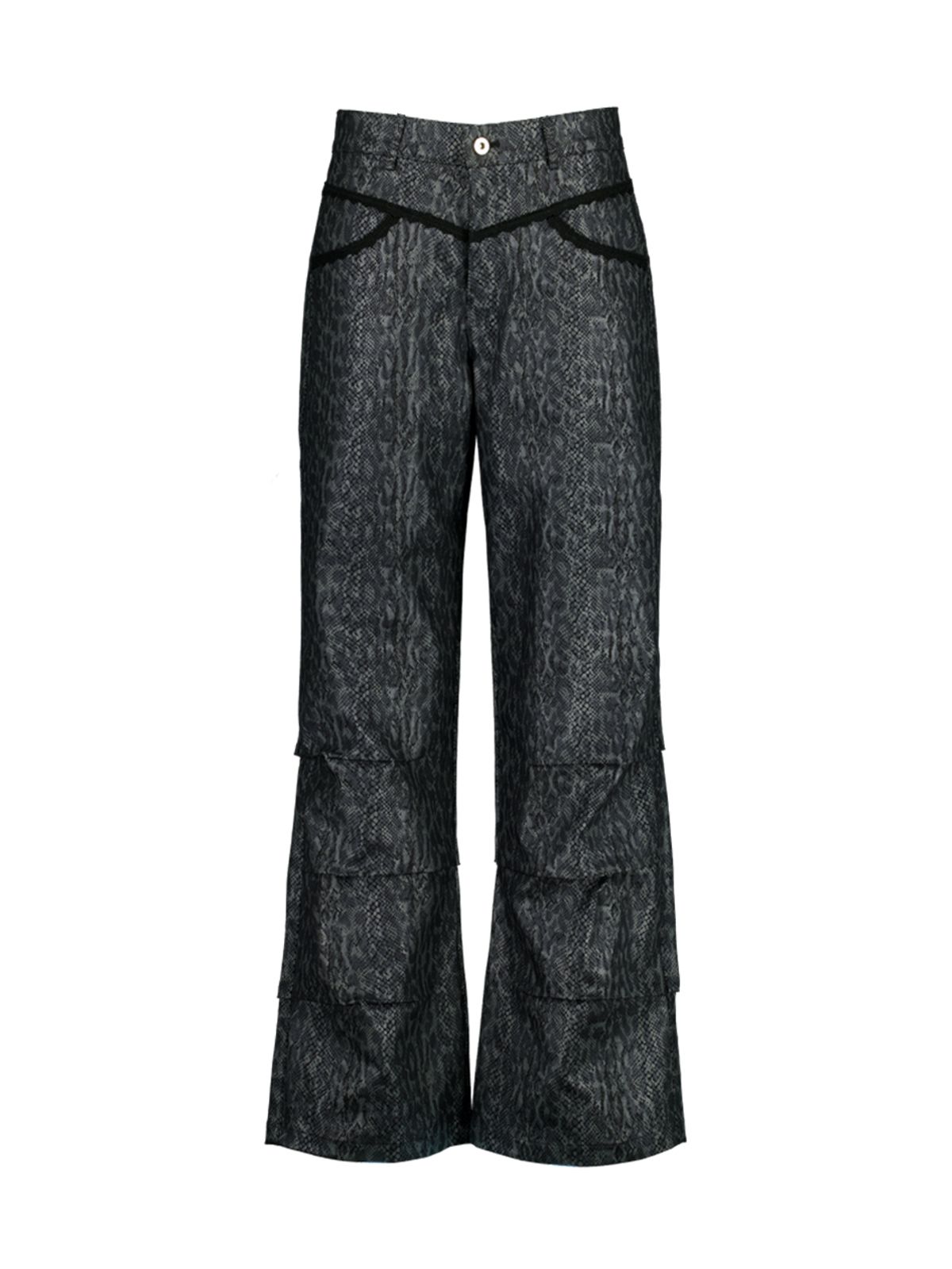셋업이엑스이(SETUP-EXE) PYTHON LACE  PANTS / CHARCOAL
