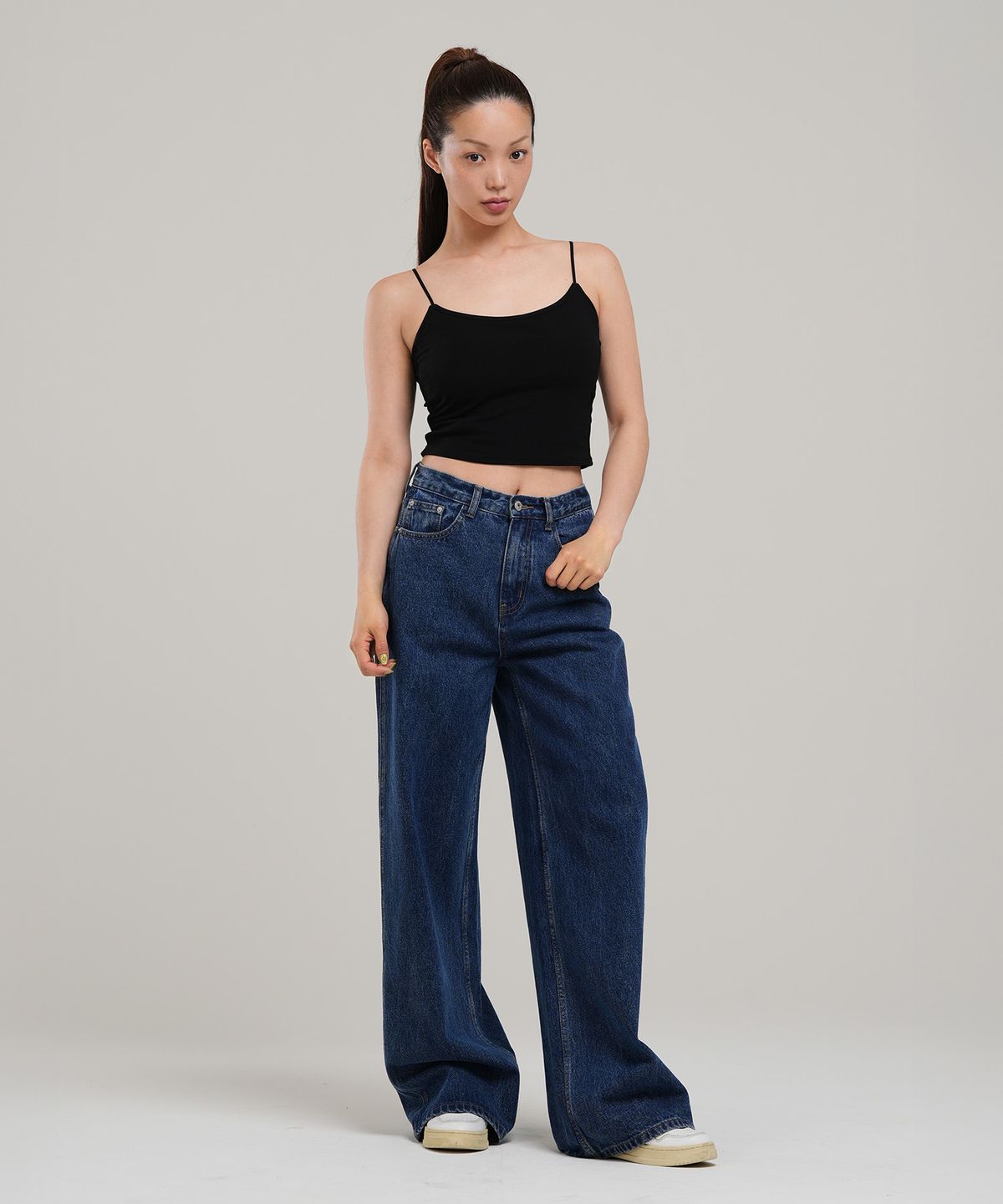 콘치웨어(CONCHWEAR) [CONCH DENIM] 클래식 와이드 데님팬츠, 딥블루