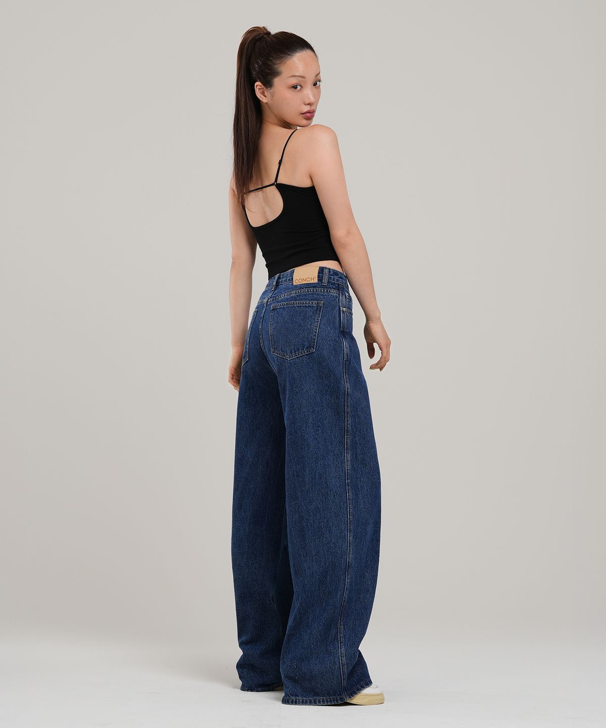 콘치웨어(CONCHWEAR) [CONCH DENIM] 클래식 와이드 데님팬츠, 딥블루