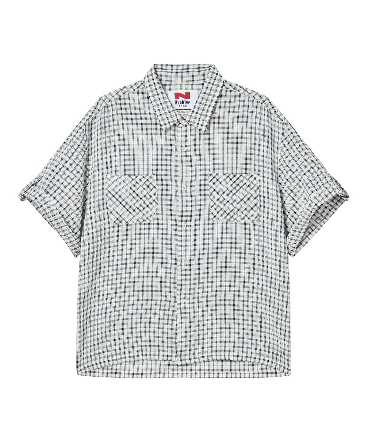 비욘드클로젯(BEYOND CLOSET) [COLLECTION LINE] 소프트 페브릭 마린 반팔 셔츠 화이트