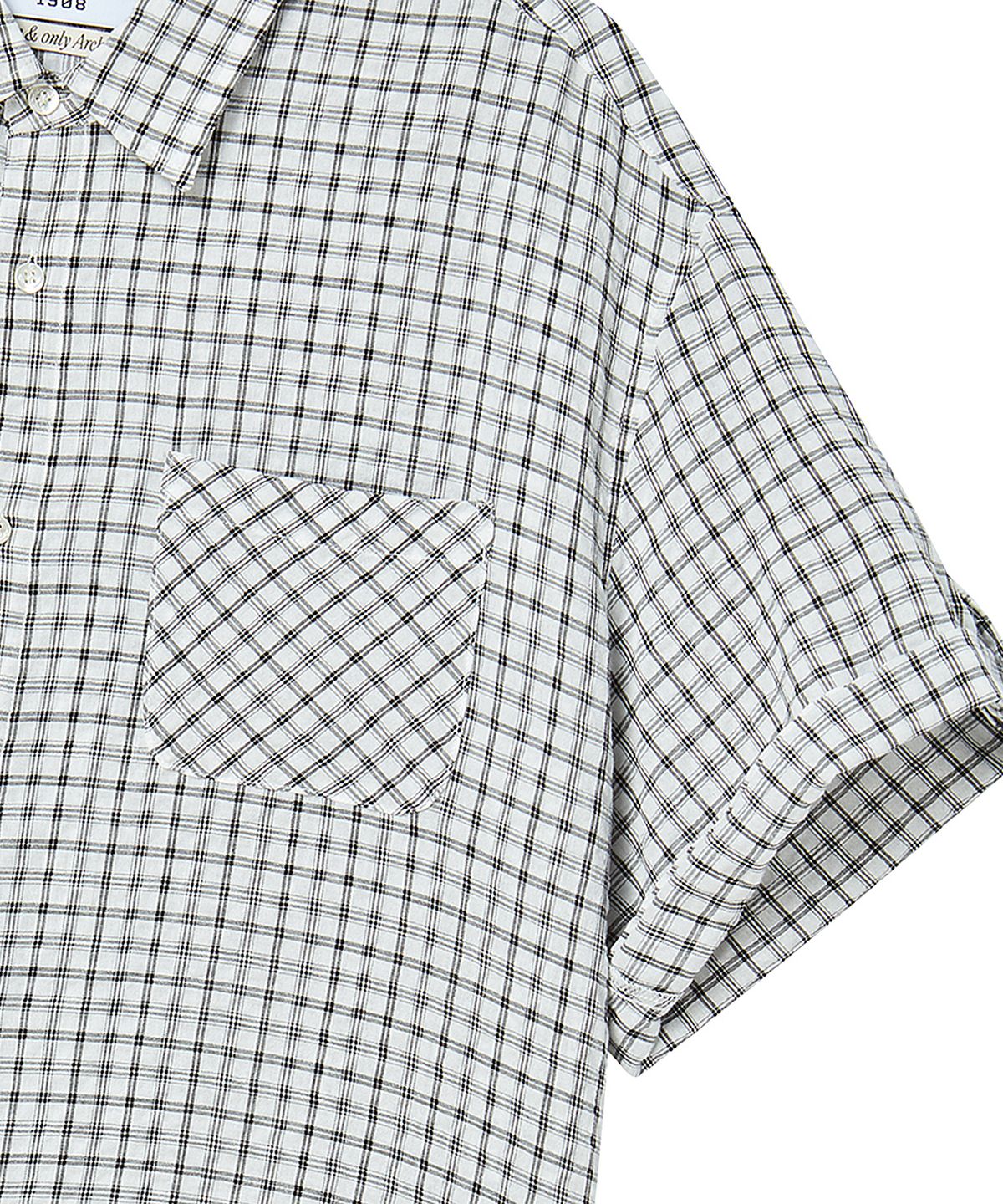 비욘드클로젯(BEYOND CLOSET) [COLLECTION LINE] 소프트 페브릭 마린 반팔 셔츠 화이트