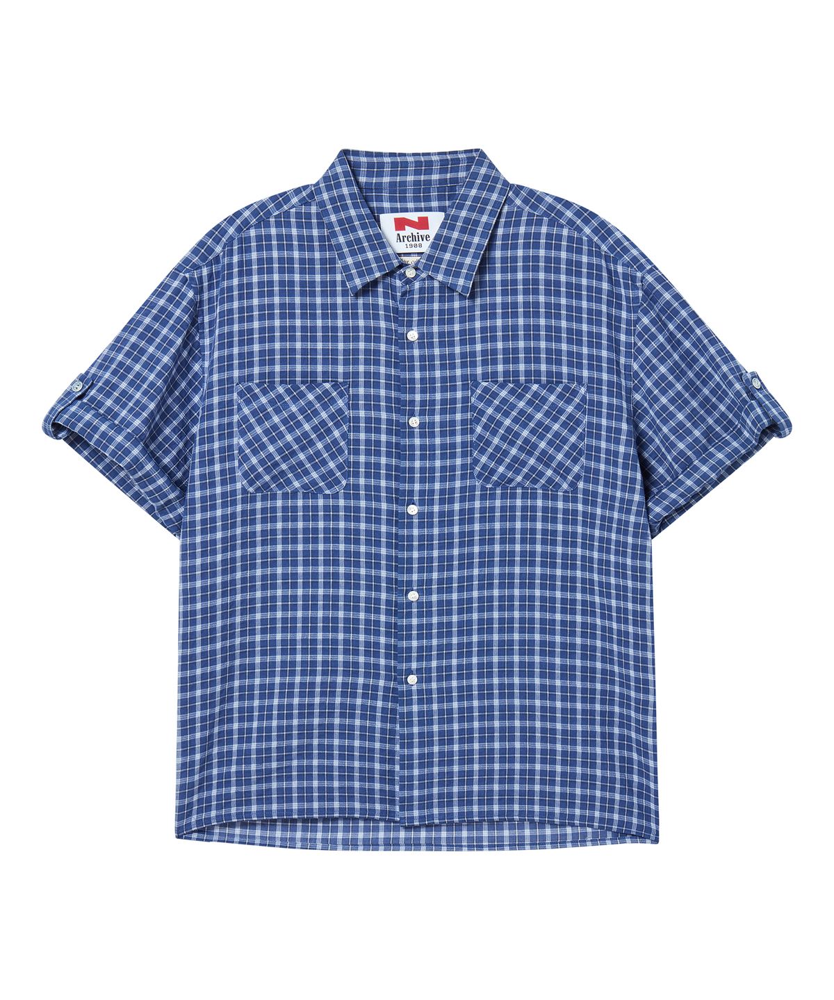 비욘드클로젯(BEYOND CLOSET) [COLLECTION LINE] 소프트 페브릭 마린 반팔 셔츠 네이비