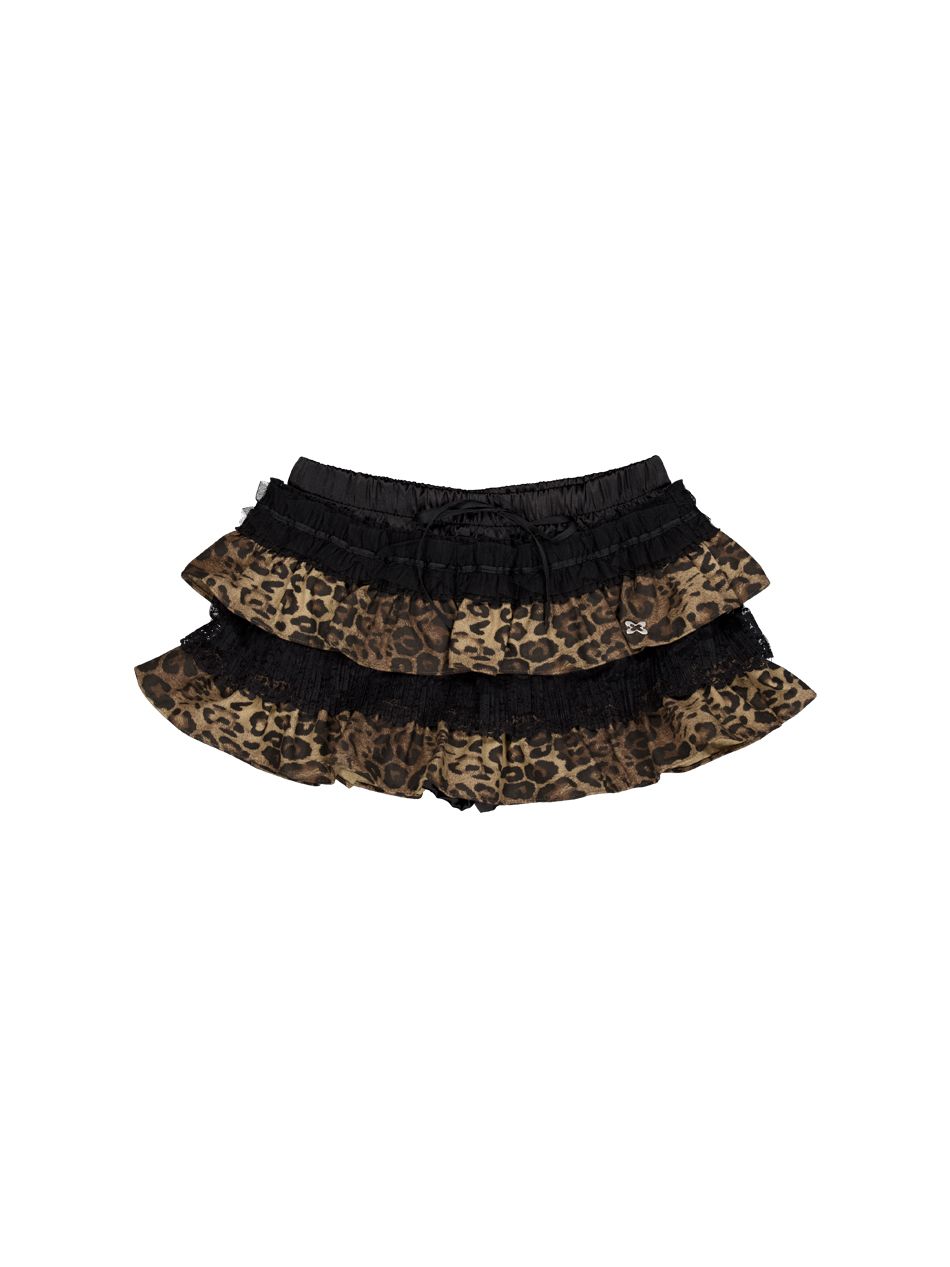 셋업이엑스이(SETUP-EXE) TUTU MIX SKIRT PANTS / LEOPARD - 사이즈