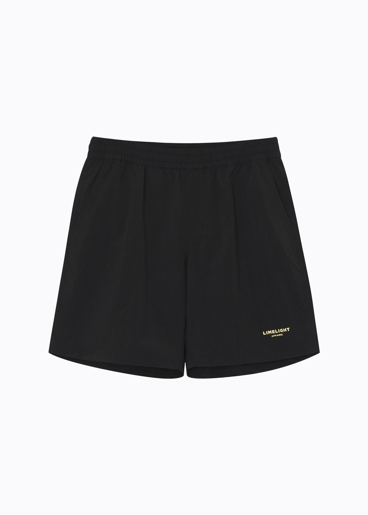 라임라잇 어패럴(LIMELIGHT APPAREL) 어패럴 라임라잇 로고 나일론 쇼츠 (블랙/라임라잇)