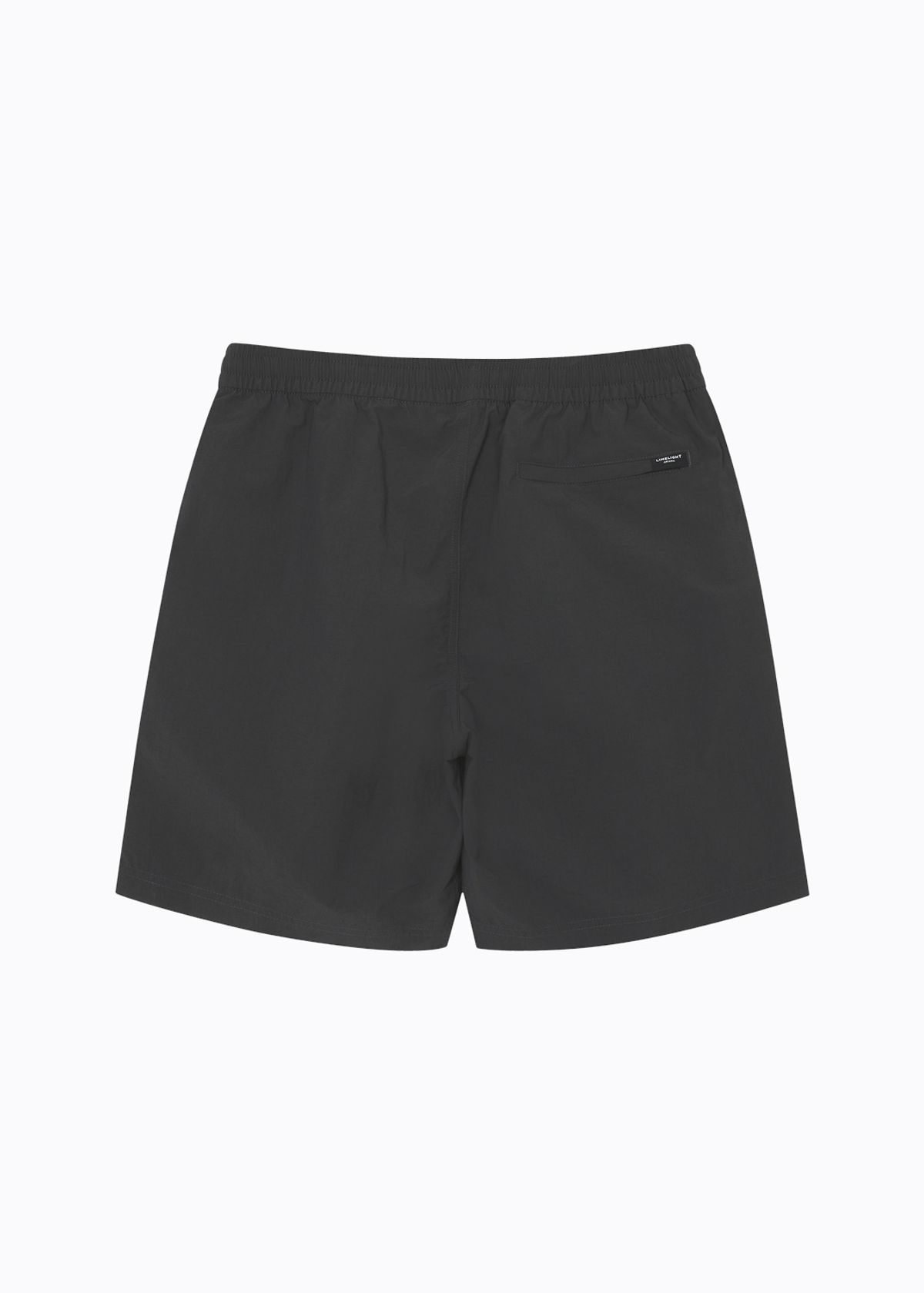 라임라잇 어패럴(LIMELIGHT APPAREL) 어패럴 스크립트 로고 나일론 쇼츠 (차콜/블랙)