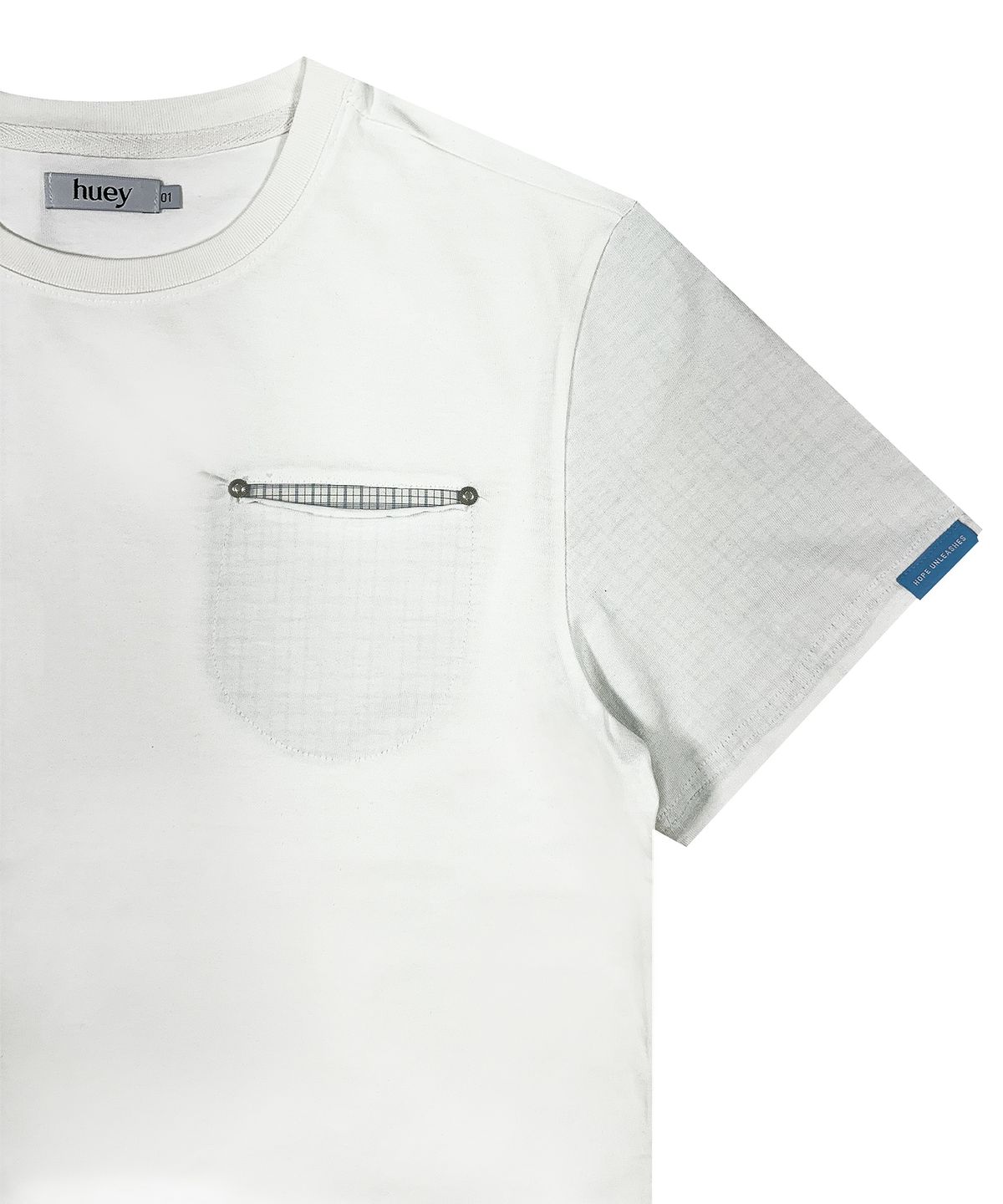 휴이(HUEY) Check Rollup Tee White