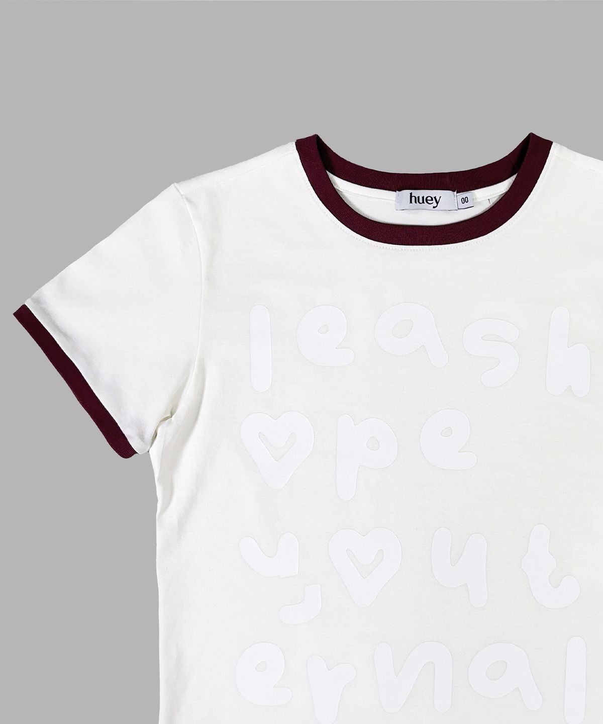 휴이(HUEY) Alphabet Ringer Tee White