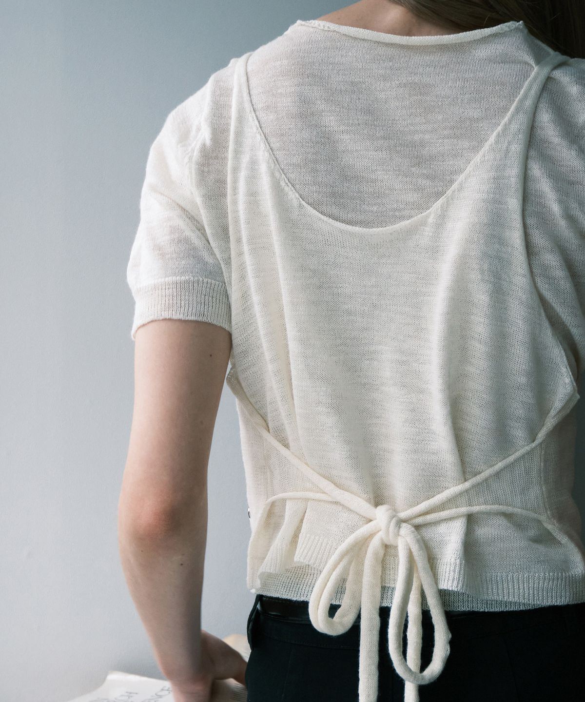 논앤논(NON AND NON) POINT SLEEVE BUSTIER KNIT _NHKN5243