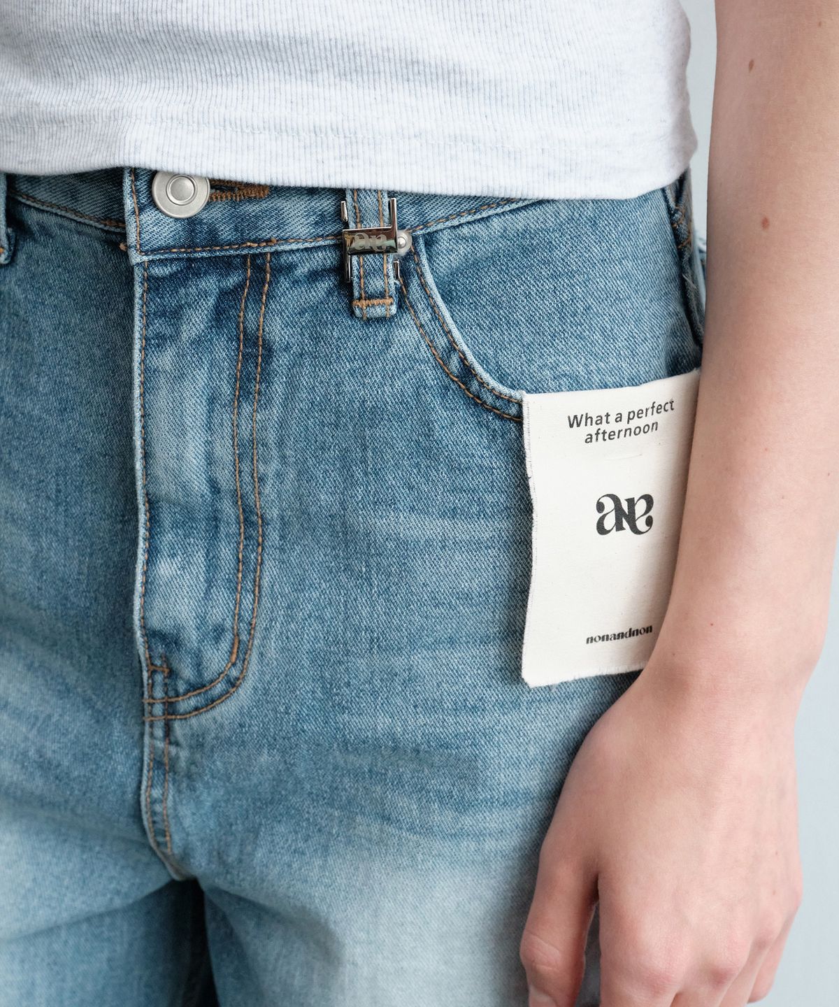 논앤논(NON AND NON) WIDE ONE WASHED DENIM_NSDP5258