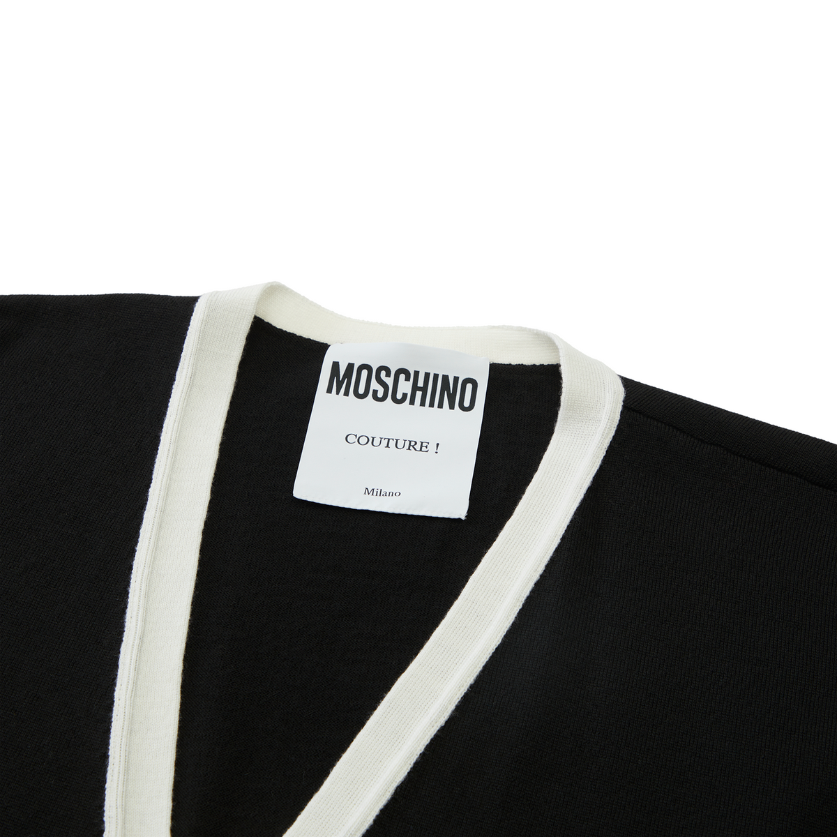 모스키노(MOSCHINO) 멀티 카라 배색 울 가디건