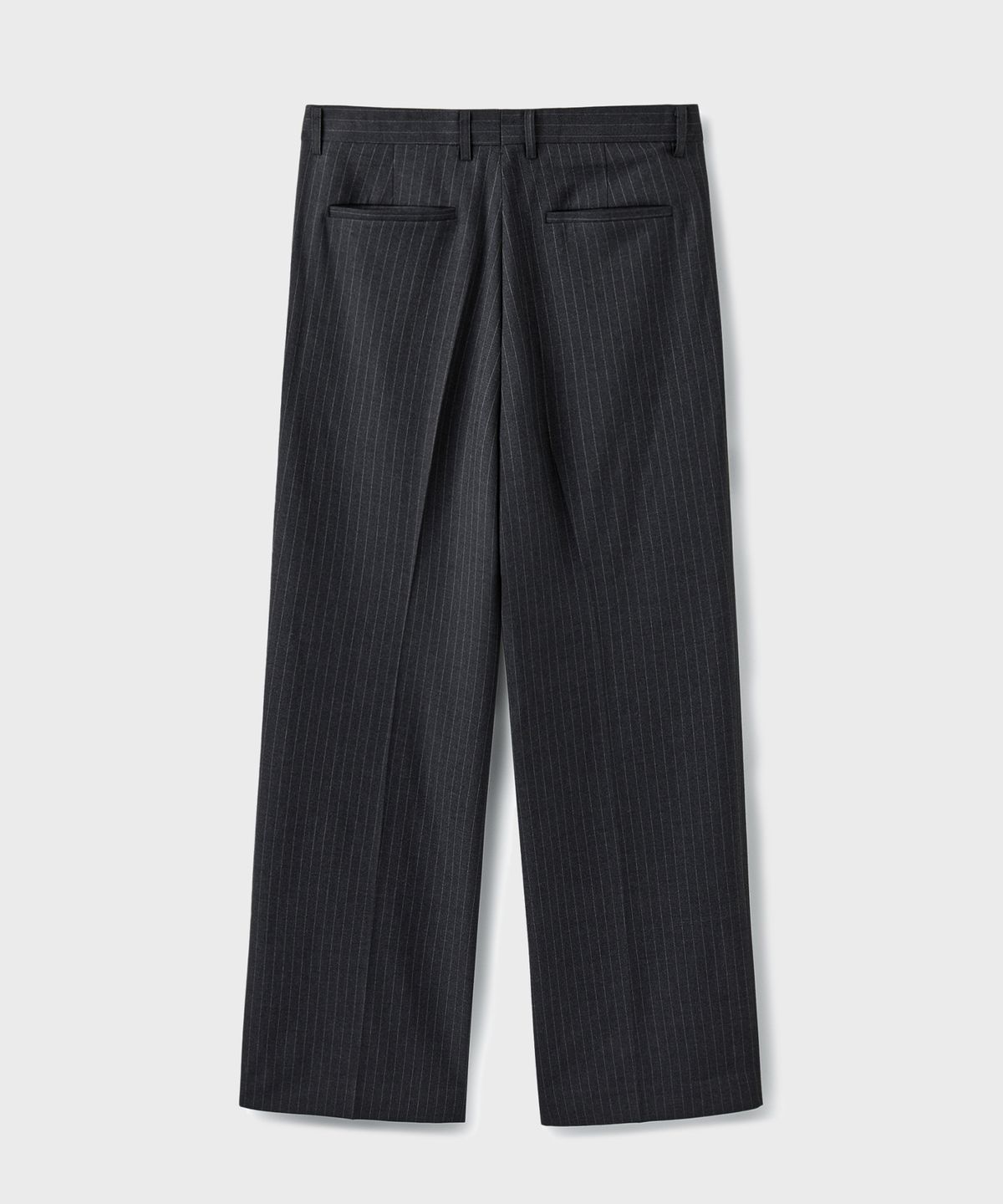 브랜디드(BRANDED) ESSENTIAL WIDE SLACKS [CHARCOAL STRIPE]