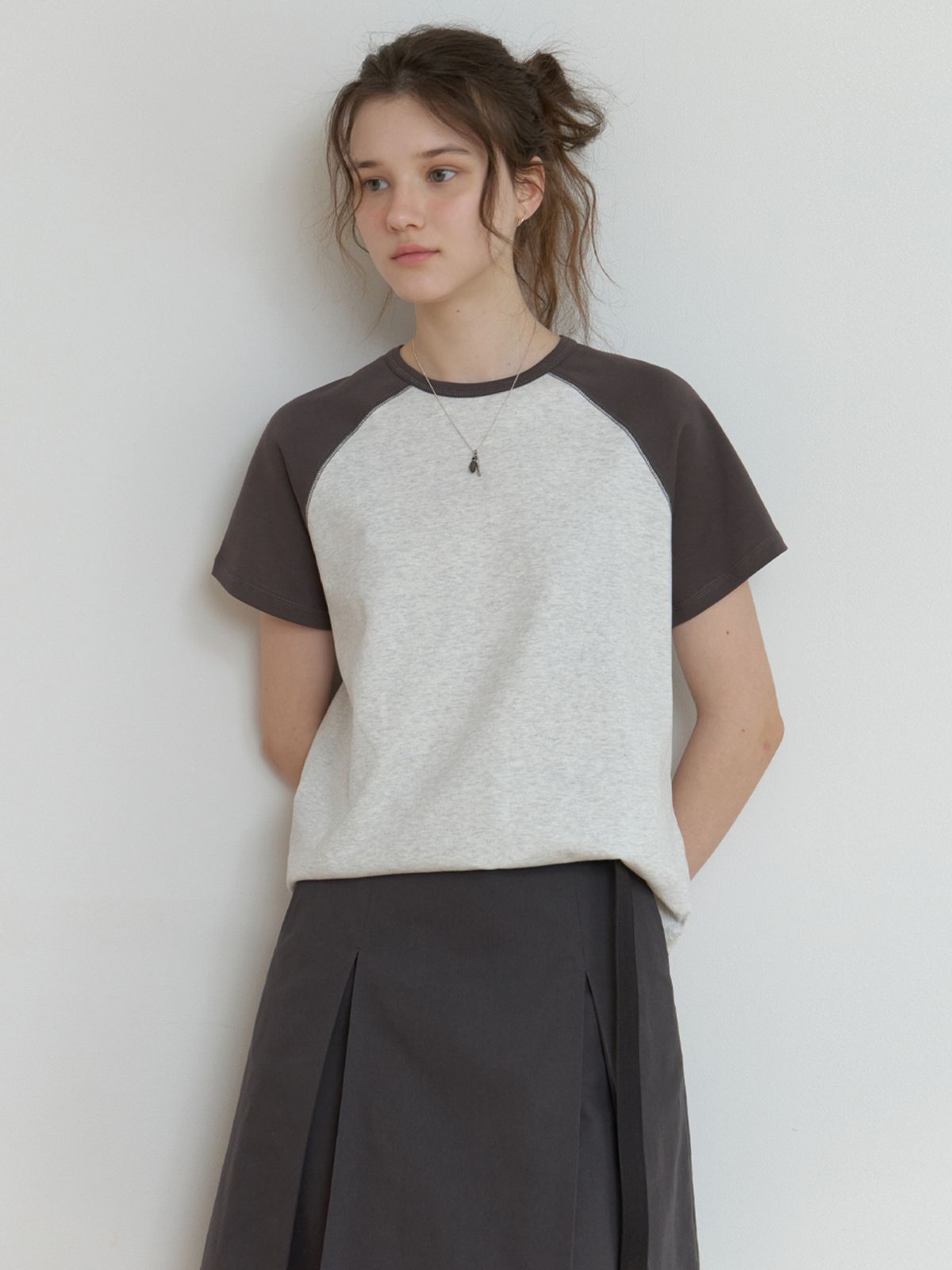 더미튼(THEMITTEN) [2nd] Brume half t-shirt (melange gray)