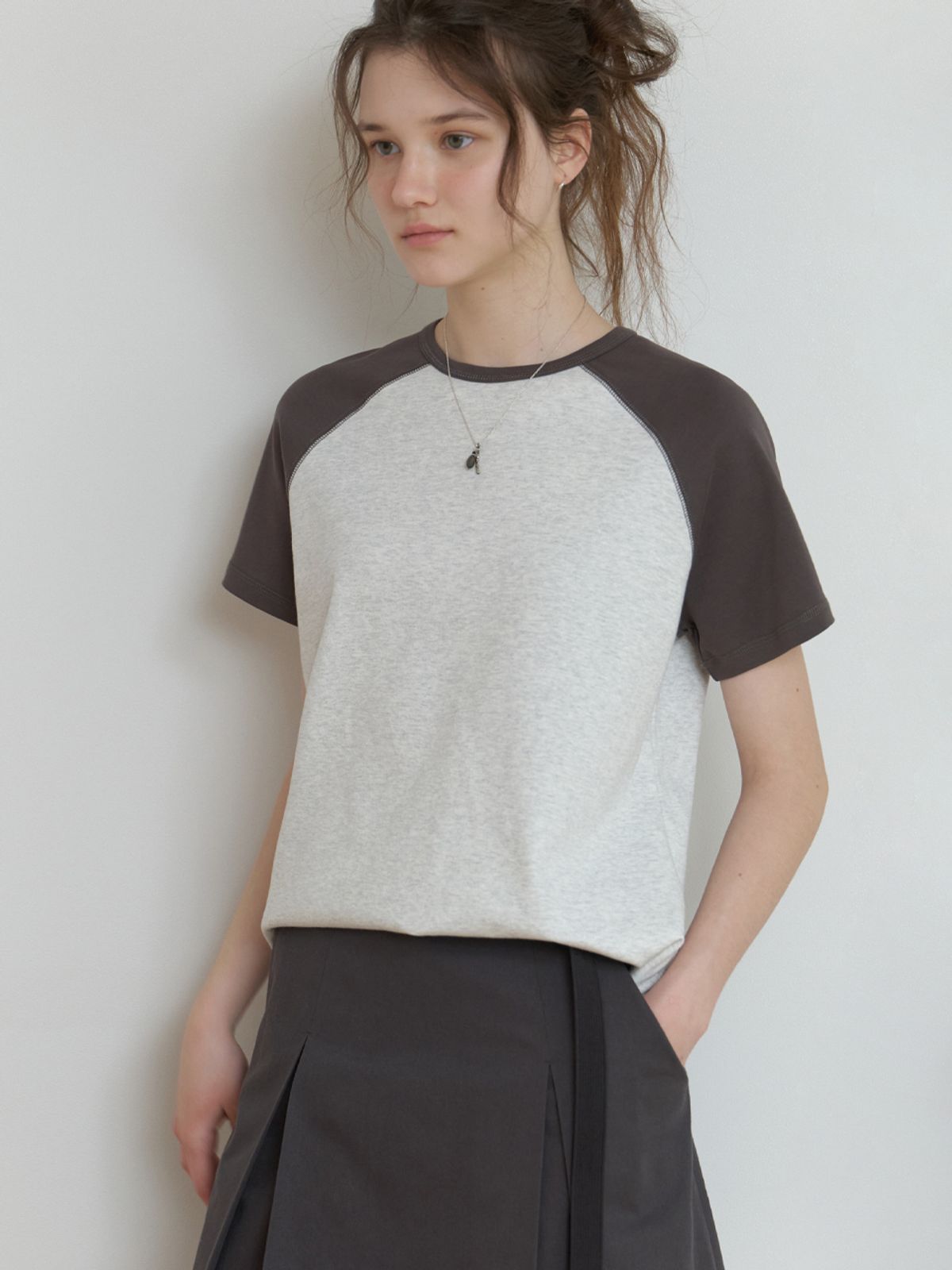 더미튼(THEMITTEN) [2nd] Brume half t-shirt (melange gray)