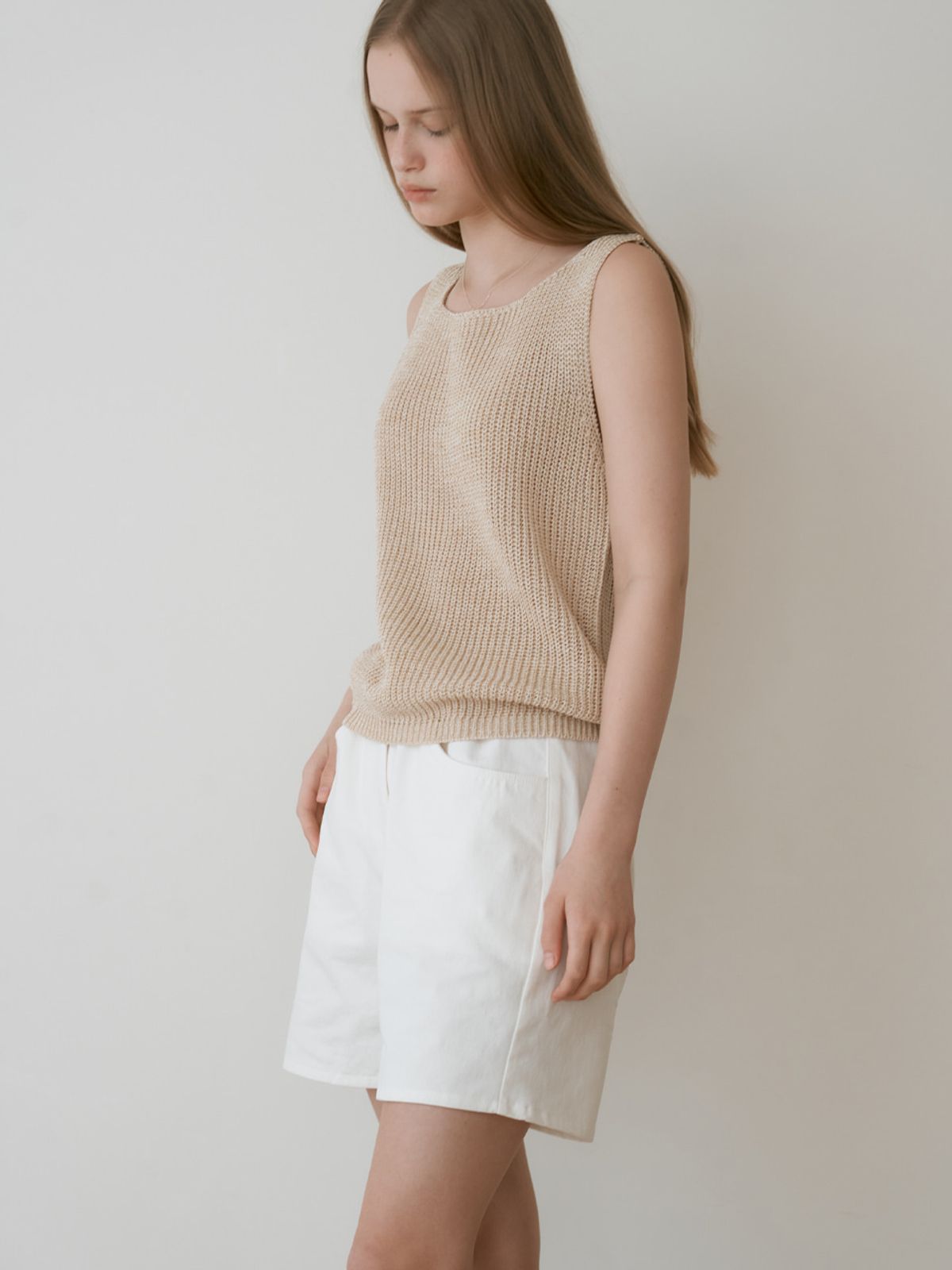 더미튼(THEMITTEN) Sniff knit sleeveless (beige)