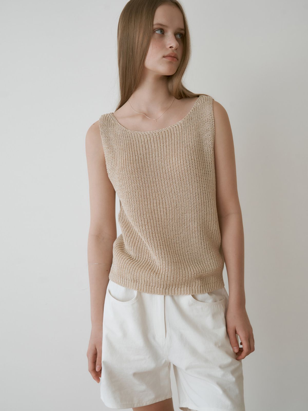 더미튼(THEMITTEN) Sniff knit sleeveless (beige)