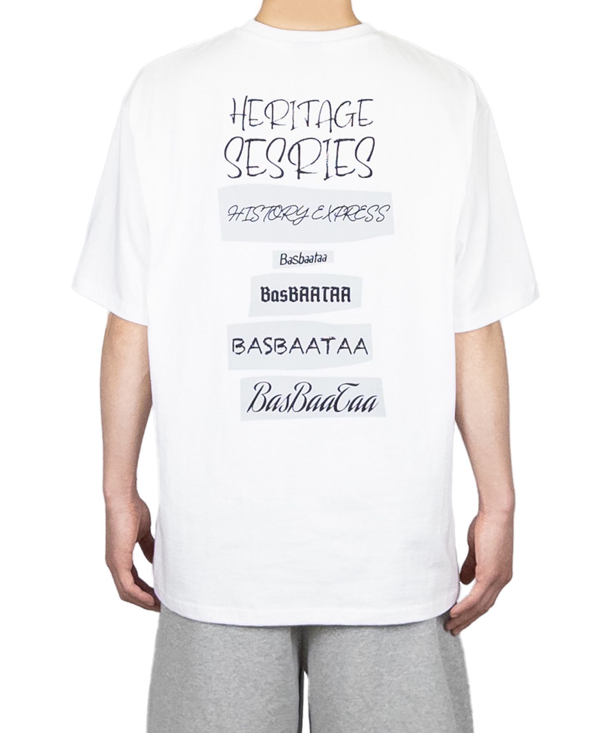 바스바타(BASBAATAA) HERITAGE LETTERING TEE(White)