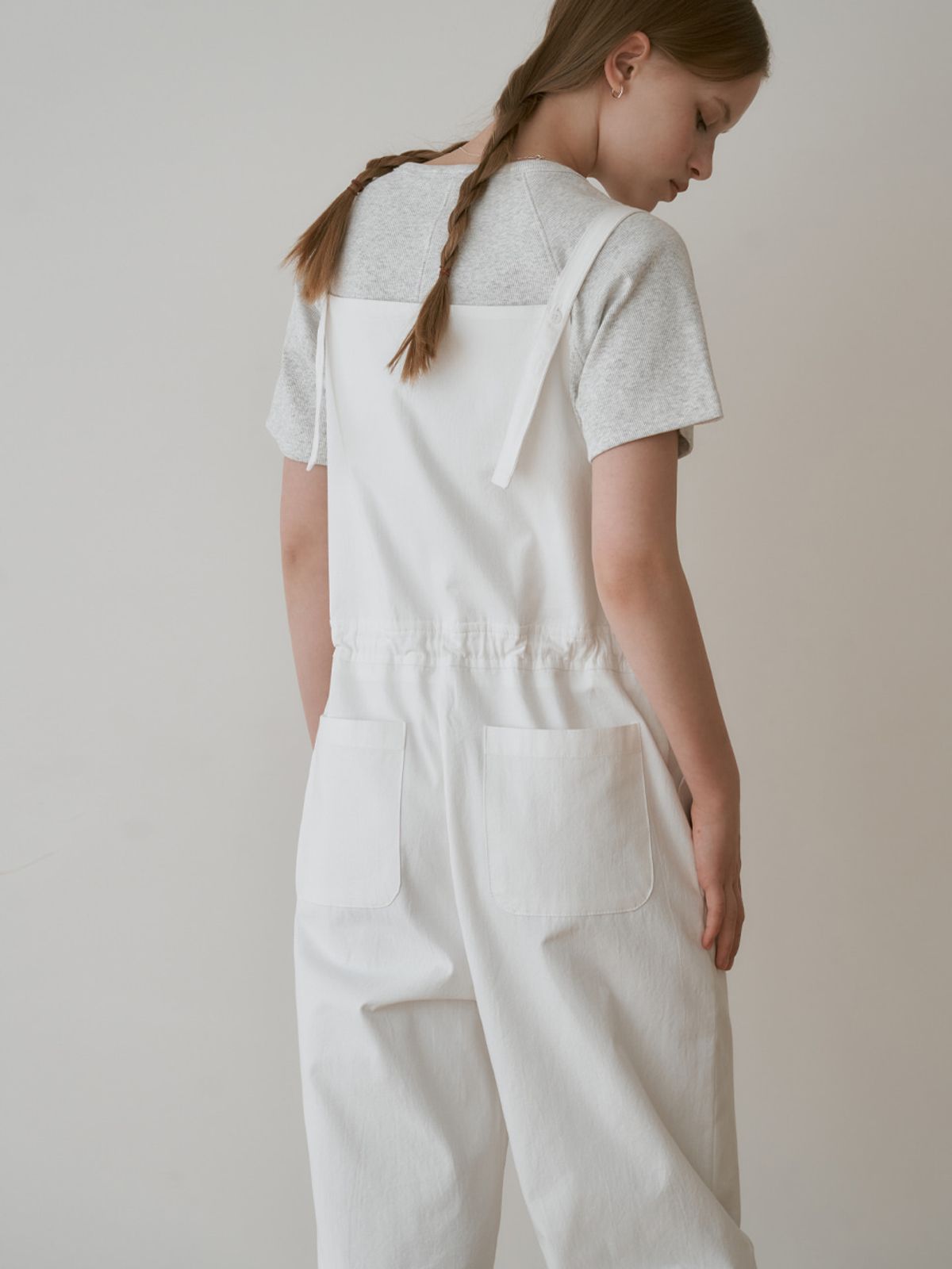 더미튼(THEMITTEN) Caramel overall pants (white)