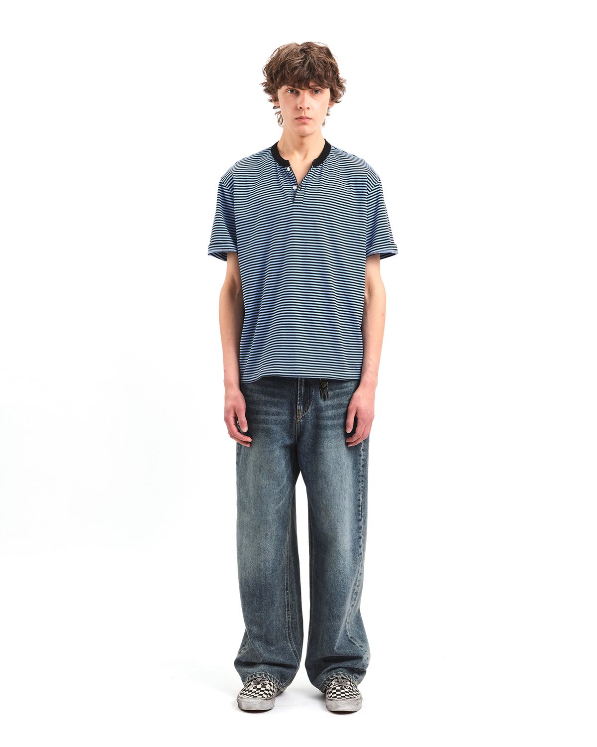 포커페이스(POKERFACE) TEN.CO LOOSE WIDE DENIM VINTAGE BLUE