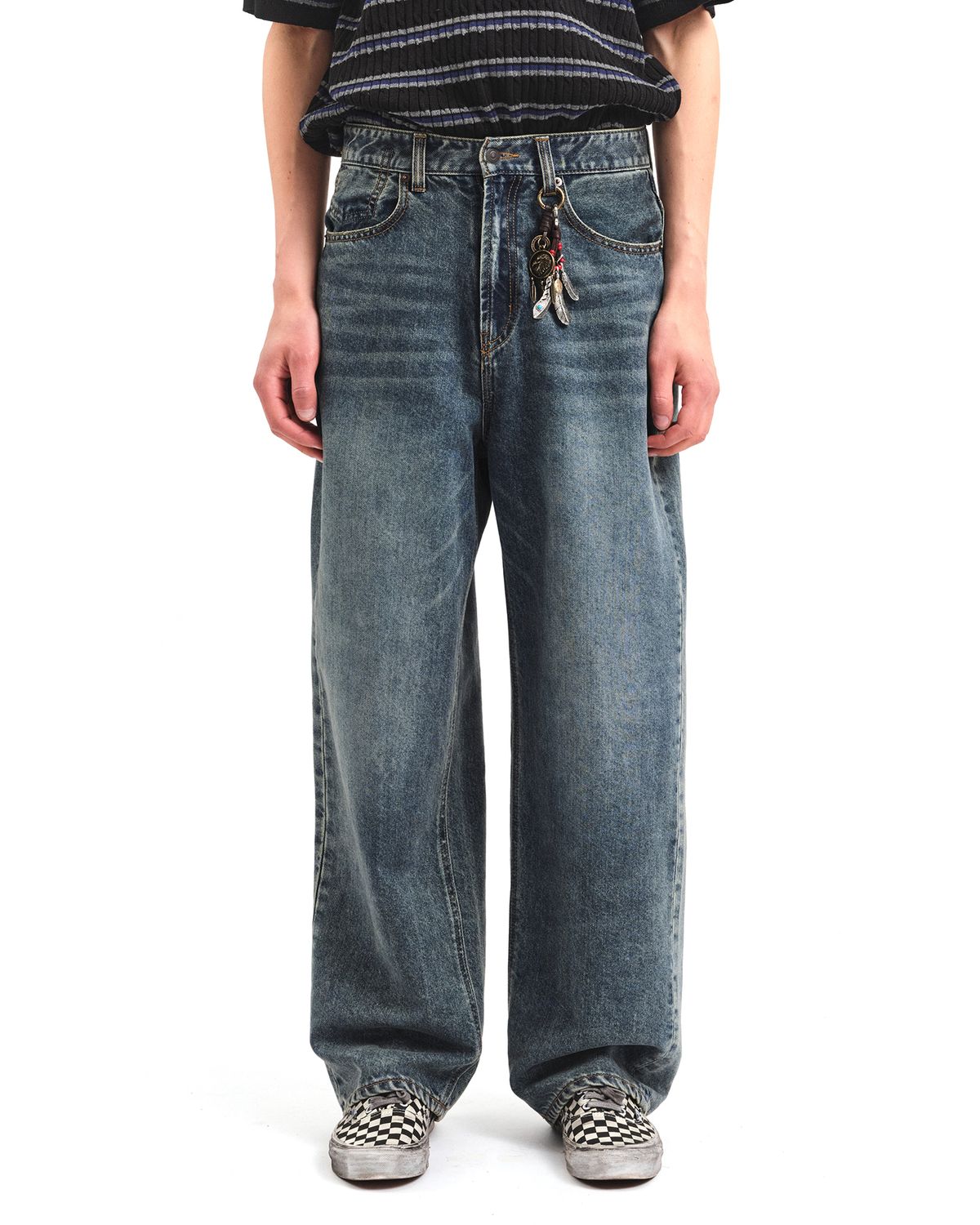 포커페이스(POKERFACE) TEN.CO LOOSE WIDE DENIM VINTAGE BLUE