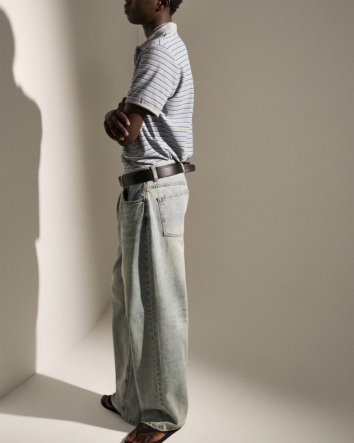 포커페이스(POKERFACE) TEN.CO LOOSE WIDE DENIM BLEACH