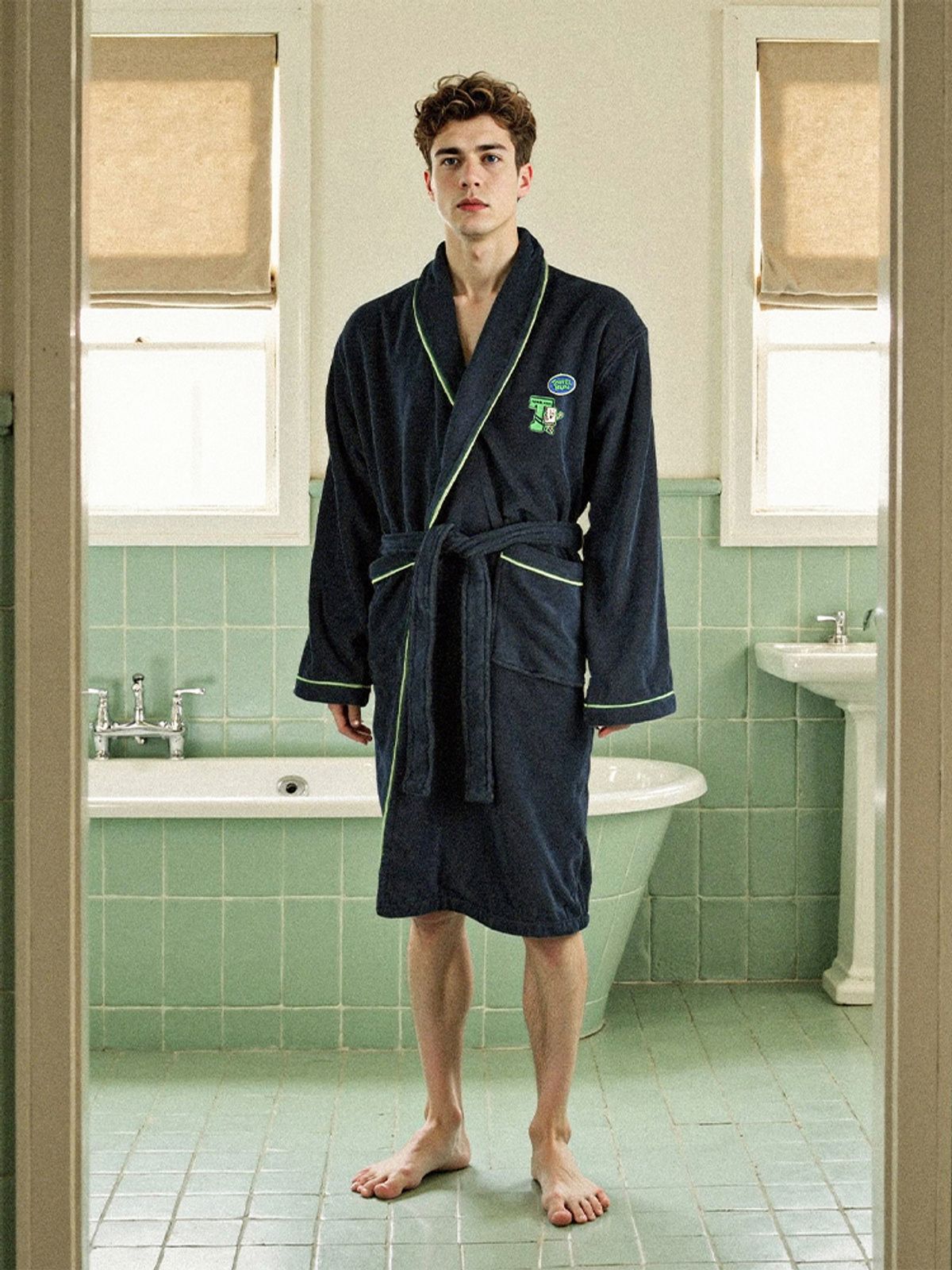 타올쿤(TOWELKUN) 타올쿤 테리 로브 라인 네이비