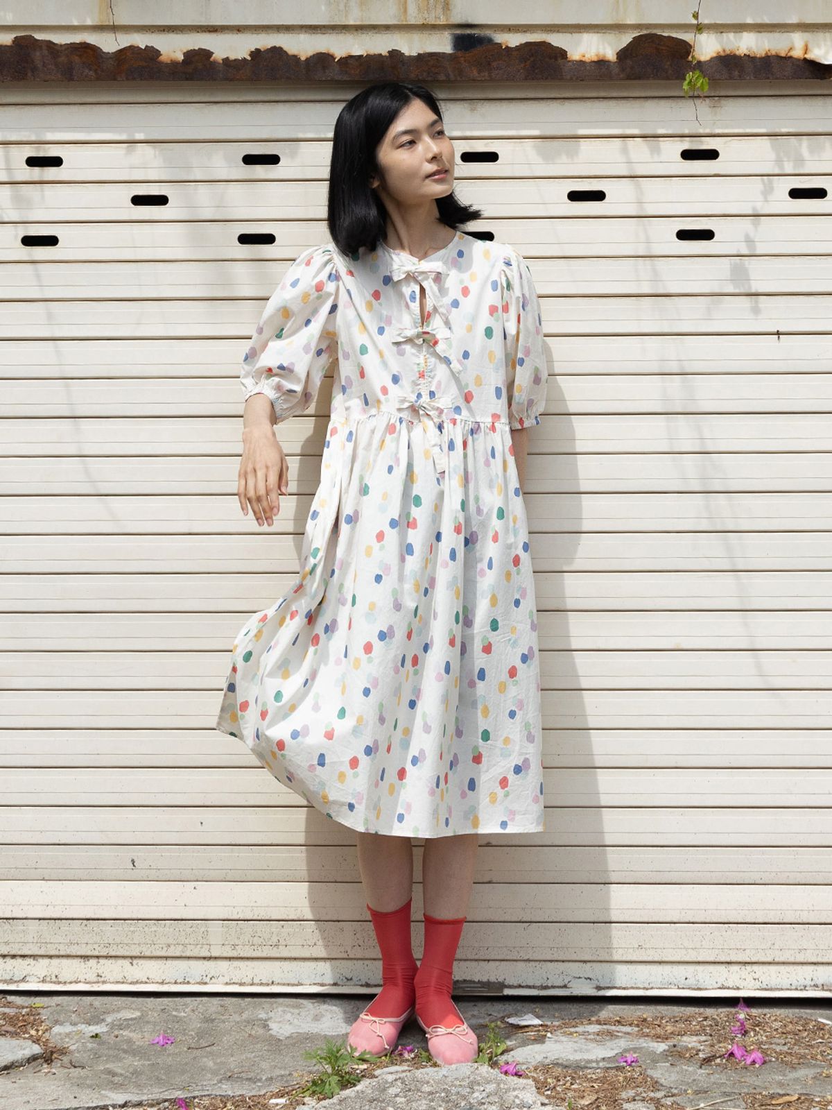 빈센트네이비(VINCENT NAVY) 메이크 유어리본 원피스_아이보리