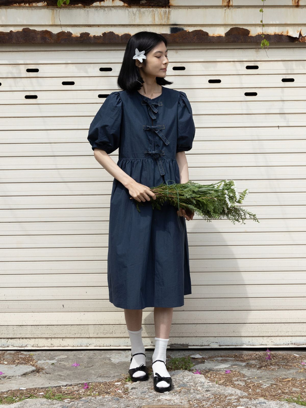 빈센트네이비(VINCENT NAVY) 메이크 유어리본 원피스_네이비