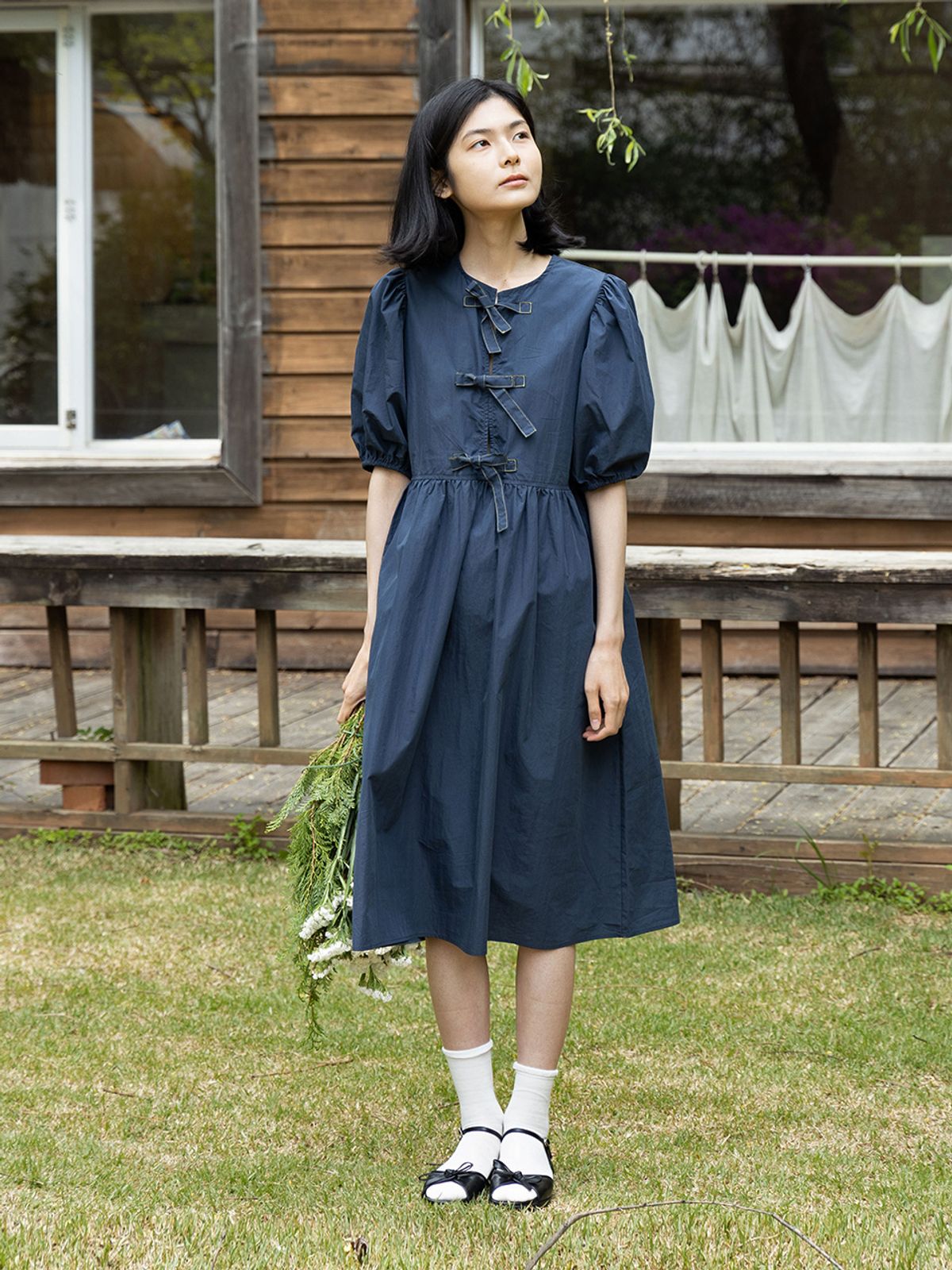 빈센트네이비(VINCENT NAVY) 메이크 유어리본 원피스_네이비
