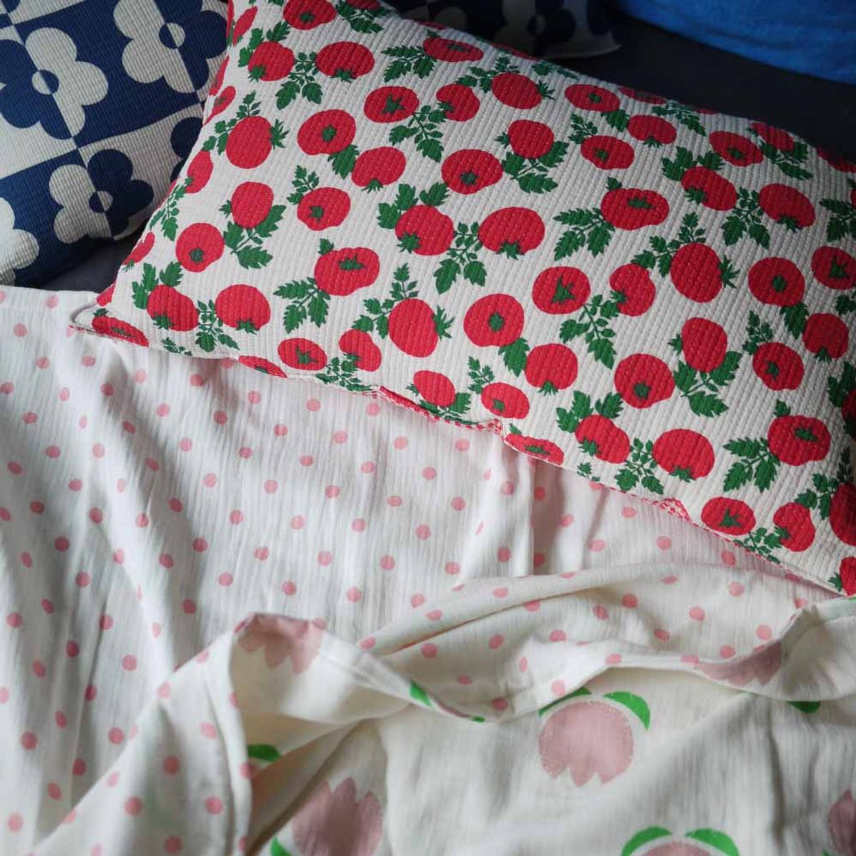 봄봄패브릭스(BOMBOM FABRICS) (pink flower + pink dot)4Layer gauze blanket, 4중 거즈 블랭킷, 여름이불