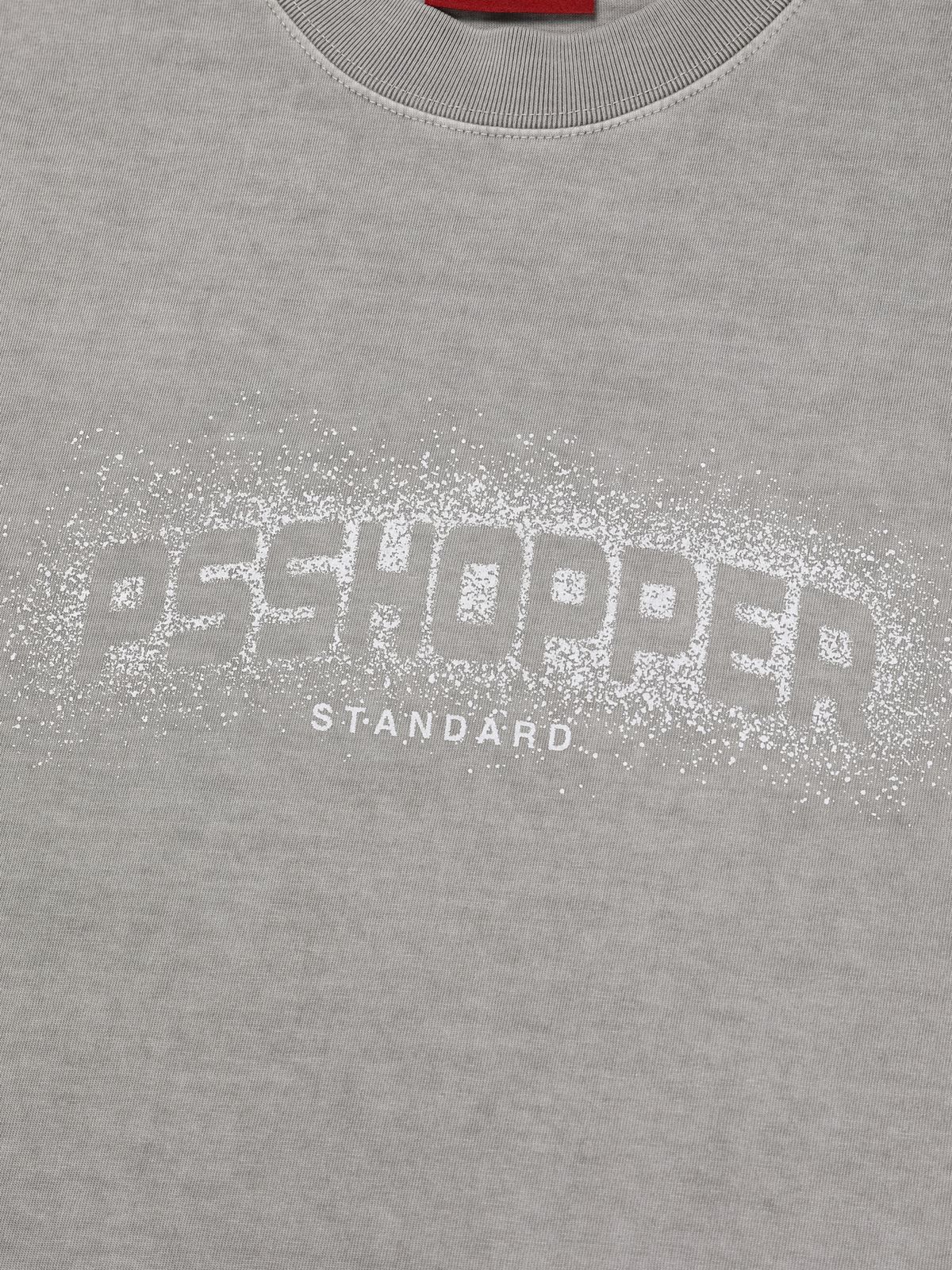 피에스쇼퍼(PSSHOPPER) 스노우 프린팅 고밀도 반팔 티셔츠[라이트 그레이]
