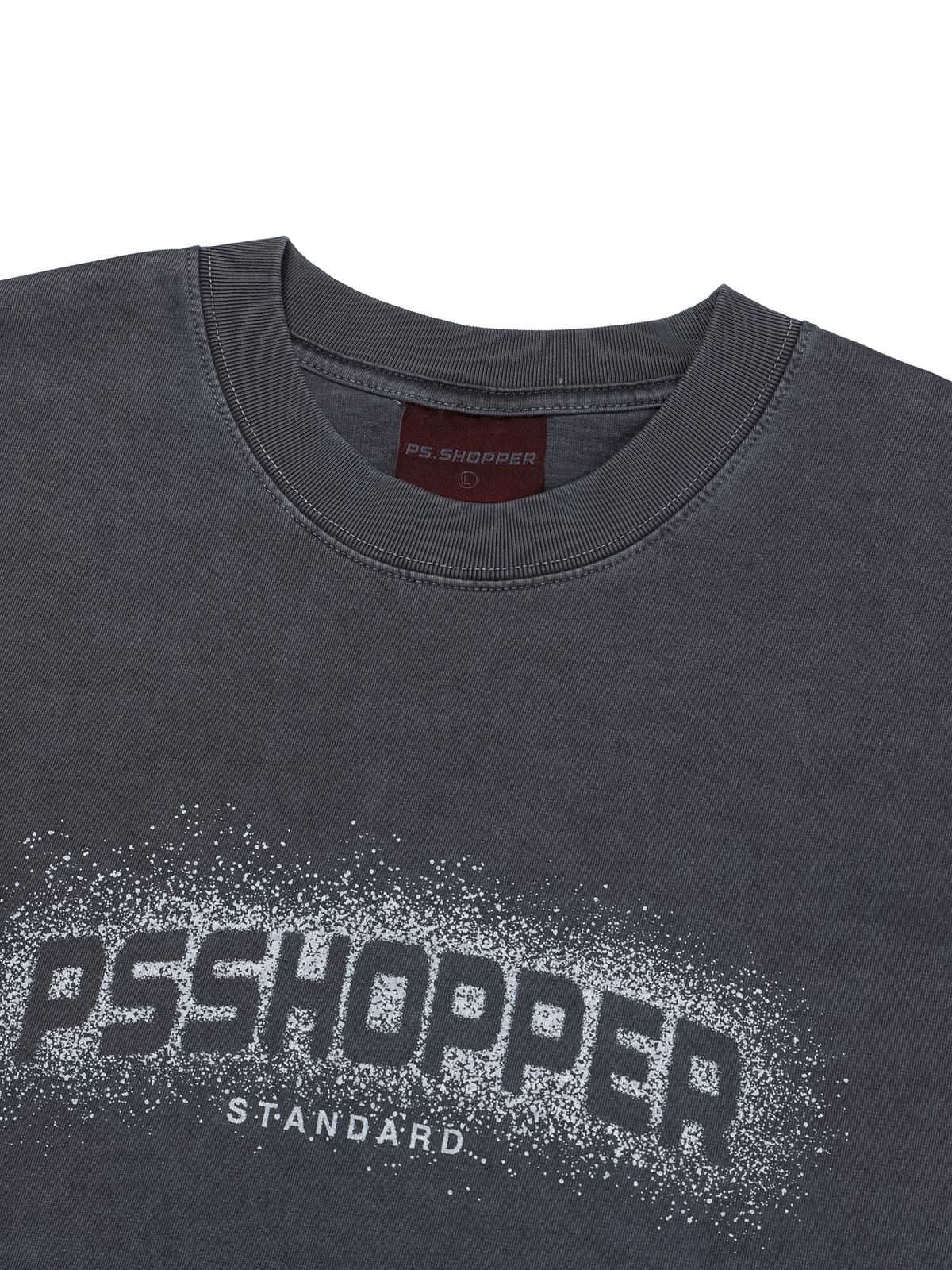 피에스쇼퍼(PSSHOPPER) 스노우 프린팅 고밀도 반팔 티셔츠[다크 네이비]