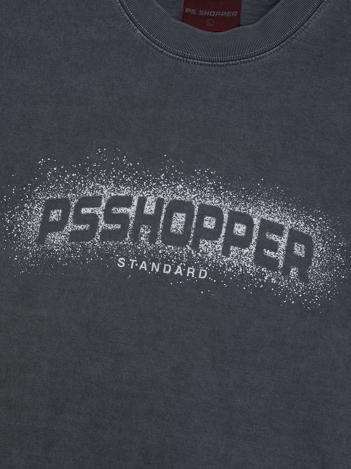 피에스쇼퍼(PSSHOPPER) 스노우 프린팅 고밀도 반팔 티셔츠[다크 네이비]