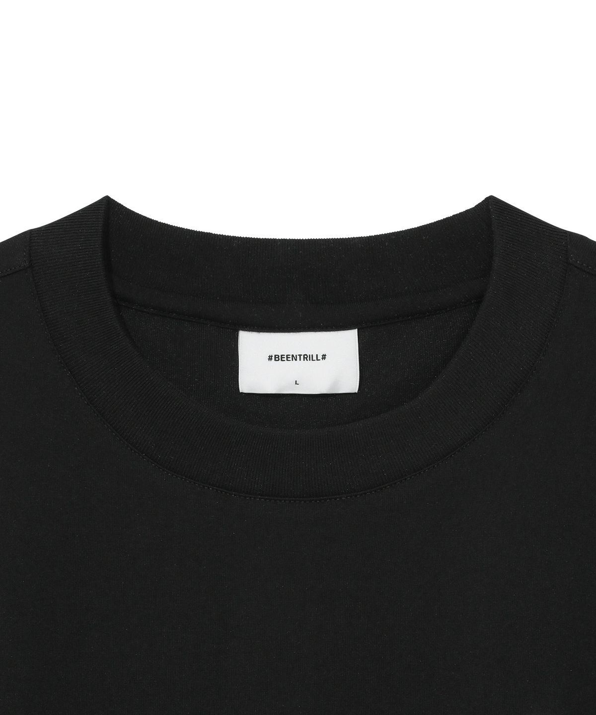 빈트릴(BEENTRILL) 롤러 페인팅 해시태그 티셔츠(블랙)