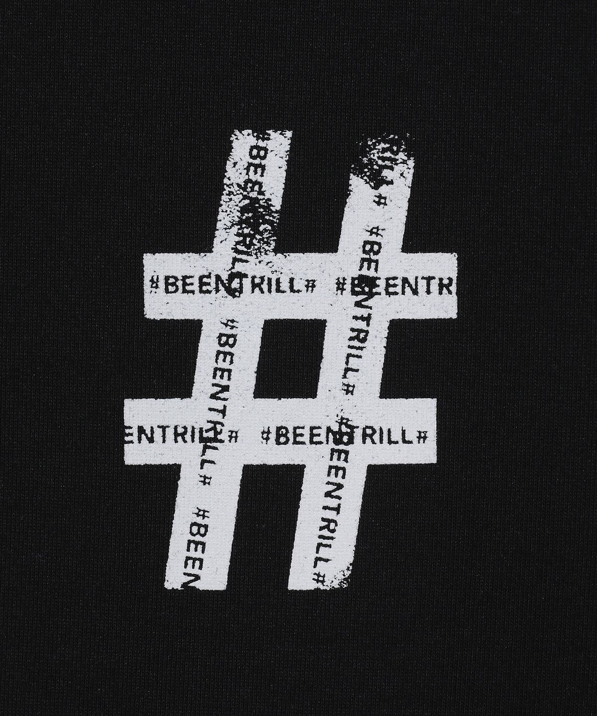 빈트릴(BEENTRILL) 롤러 페인팅 해시태그 티셔츠(블랙)