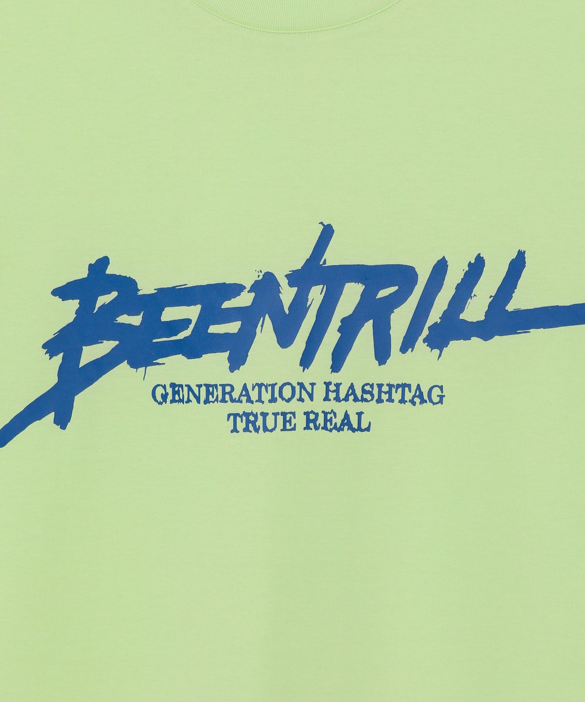 빈트릴(BEENTRILL) 트루리얼 스크립트 티셔츠(네온 옐로우)