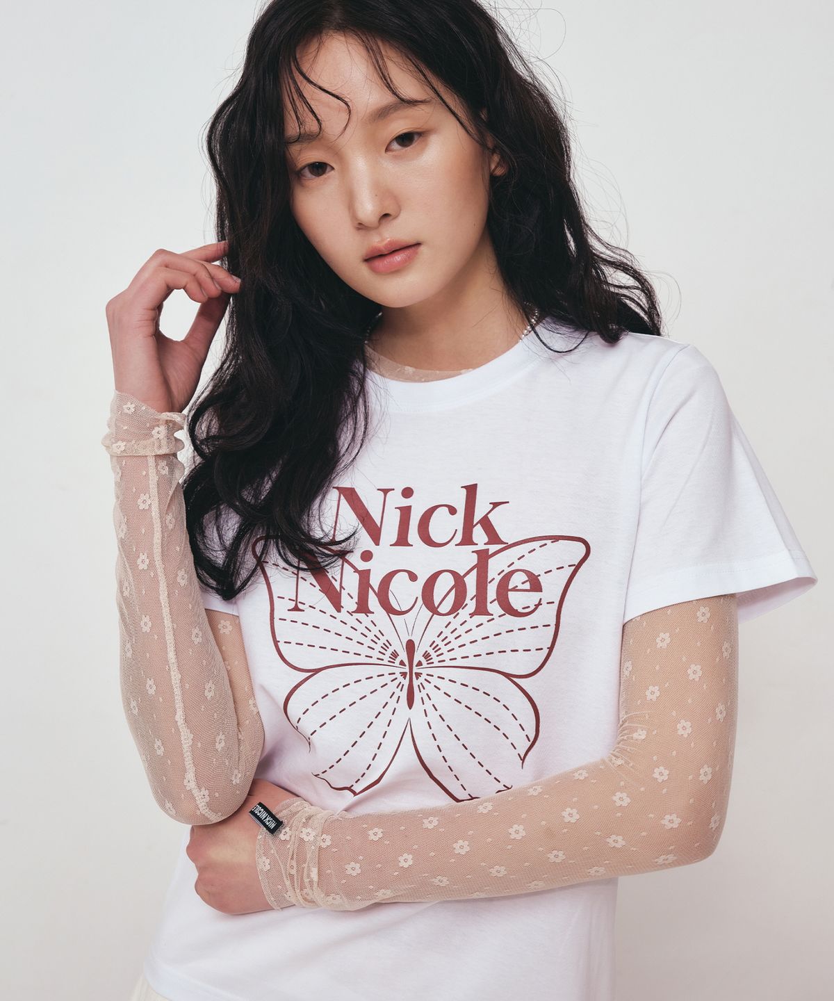 닉앤니콜(NICK&NICOLE) MASH FLOWER PATTERN TOP_BEIGE