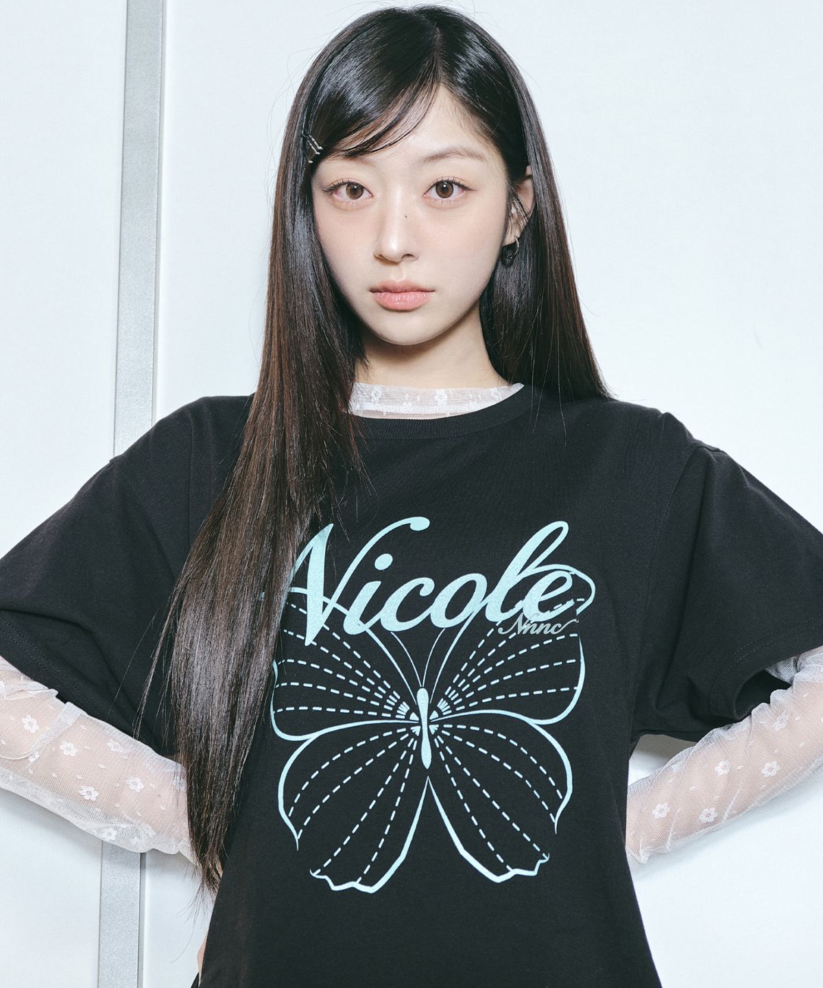 닉앤니콜(NICK&NICOLE) MASH FLOWER PATTERN TOP_IVORY