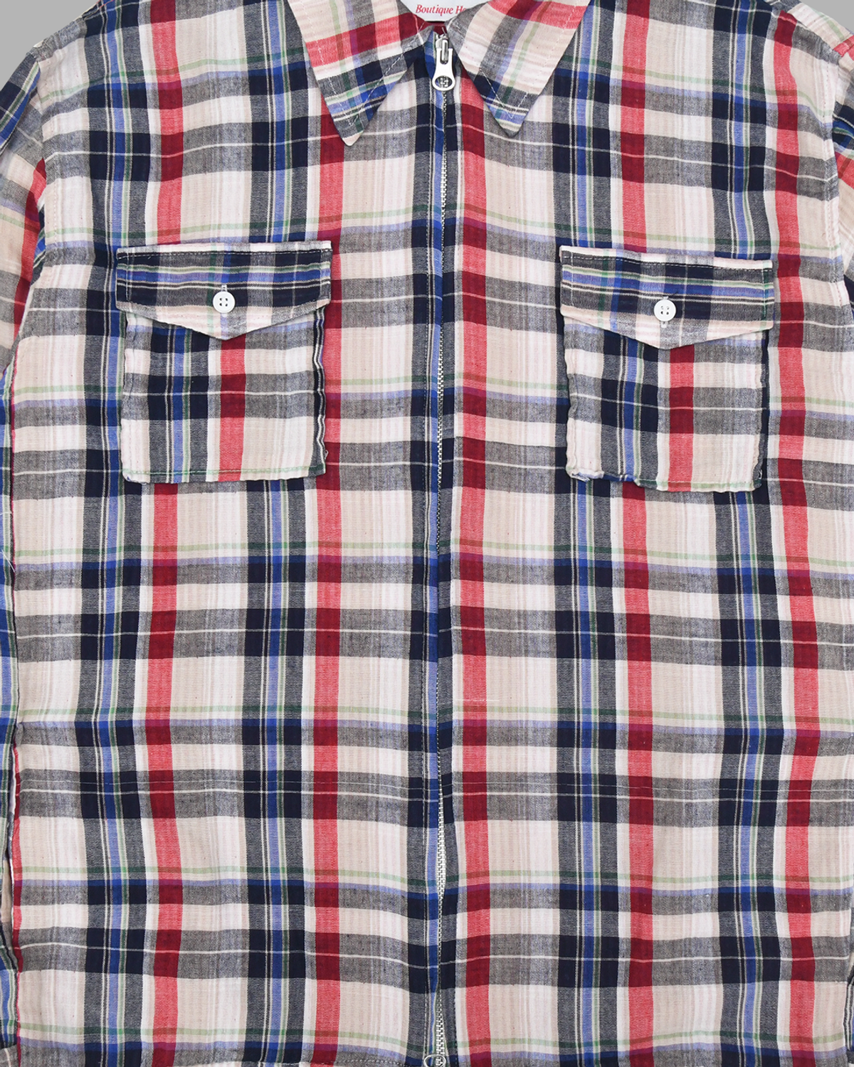 더뮤지엄비지터(THEMUSEUMVISITOR) STRIPE POINT CHECK SHIRTS (RED CHECK)