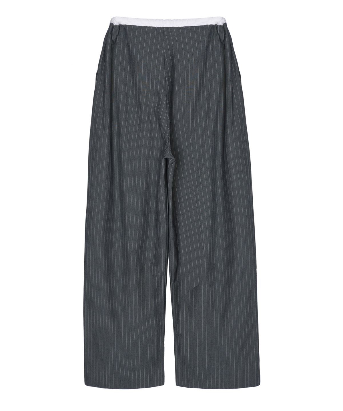닉앤니콜(NICK&NICOLE) STRIPE LAYERED PINTUCK SLACKS_CHARCOAL