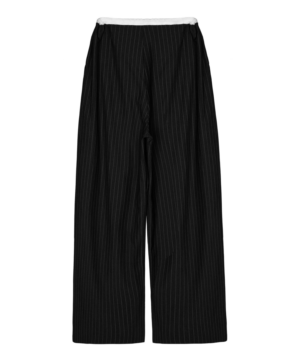 닉앤니콜(NICK&NICOLE) STRIPE LAYERED PINTUCK SLACKS_BLACK