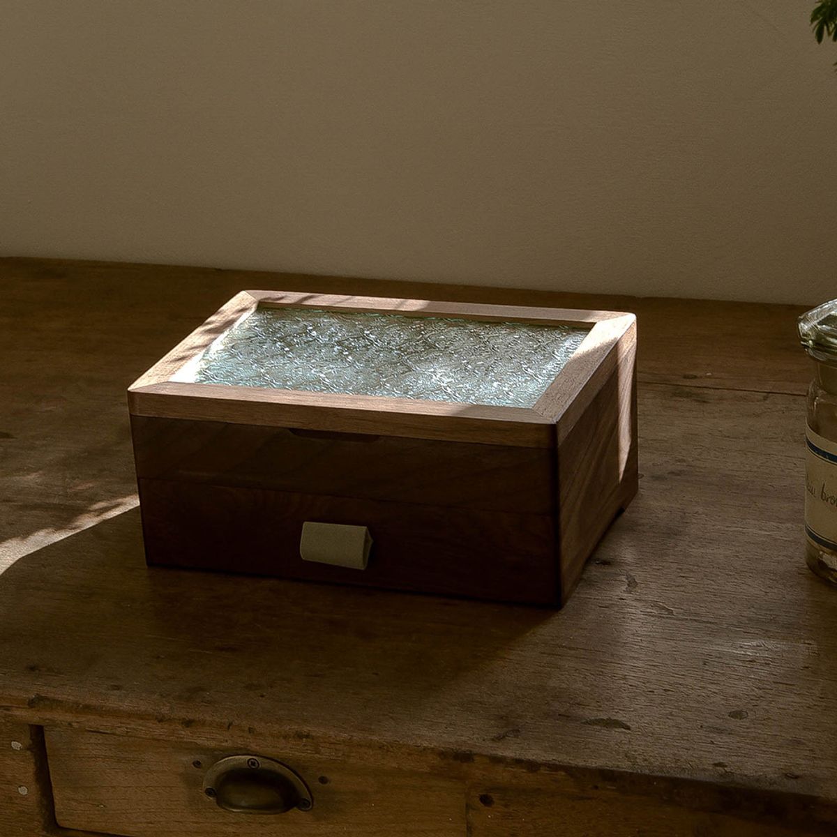 레트로핑거(RETROFINGER) 2단 무늬유리 보석함 #Pattern glass drawer jewelry box