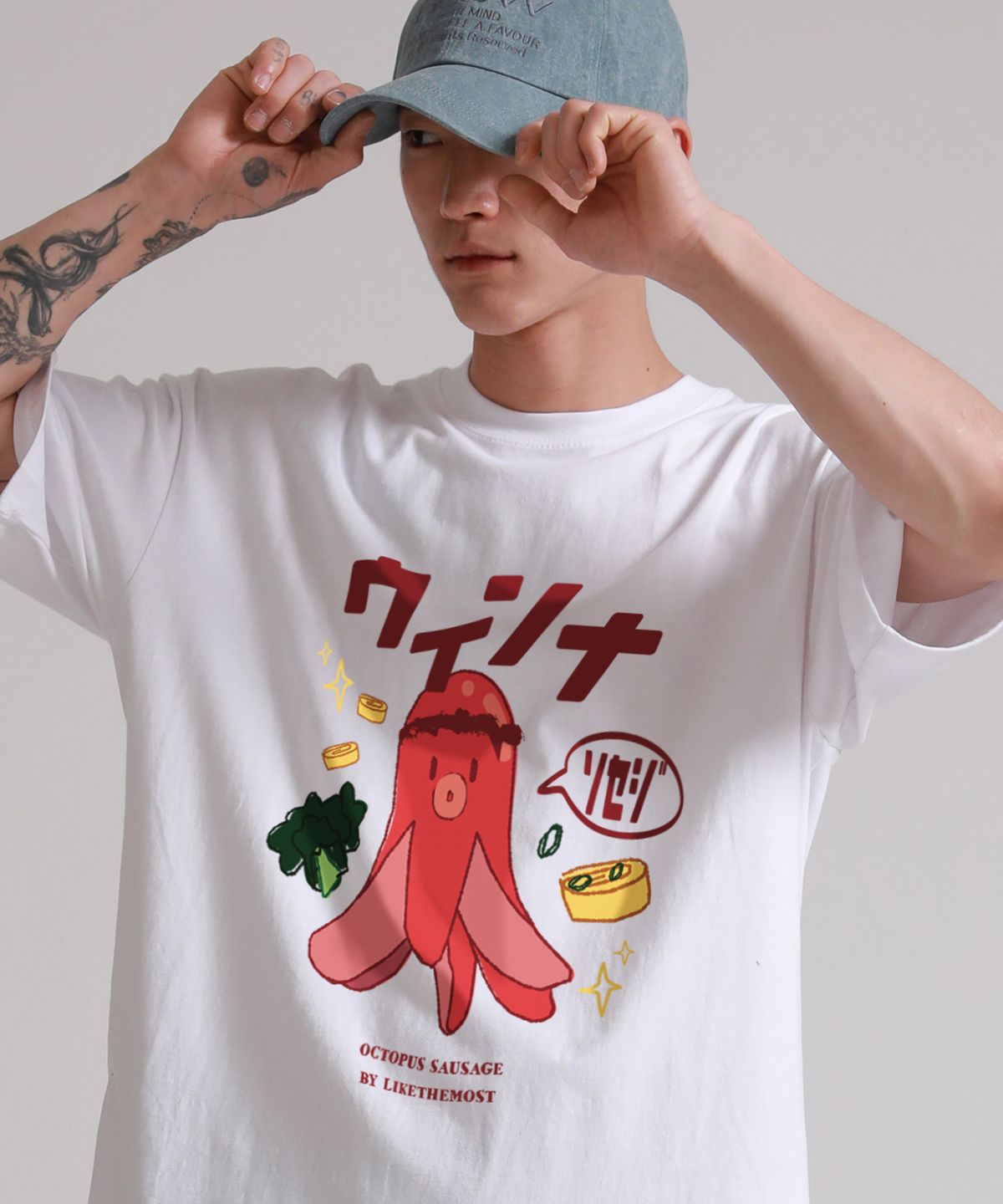 라이크더모스트(LIKE THE MOST) 타코야끼 오버핏 반팔 티셔츠 2colors